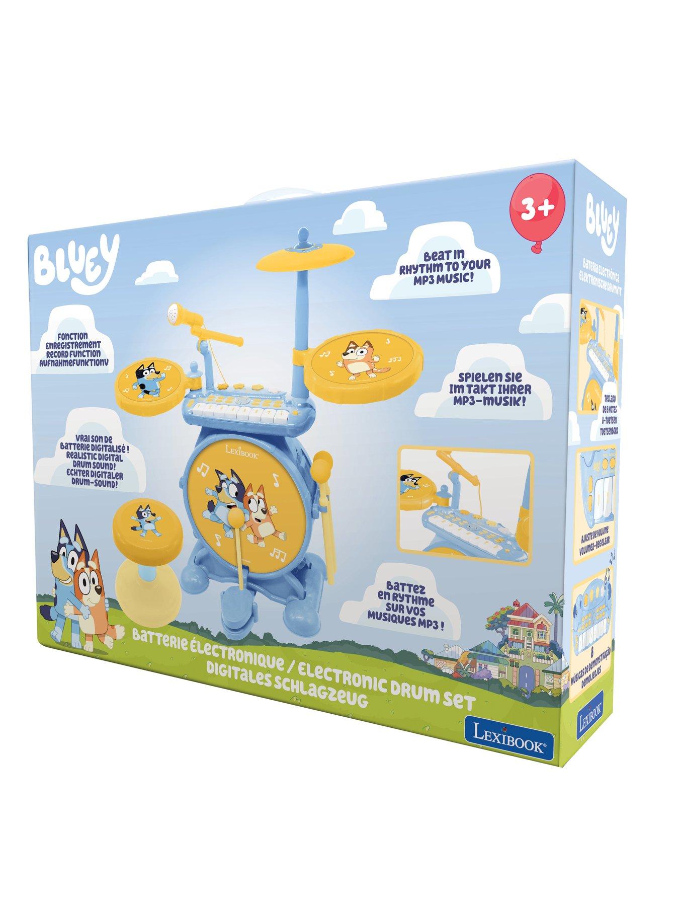 Image 3 of 5 of Bluey Bluey 3-in-1 Electronic Drum Set With Mic and Seat