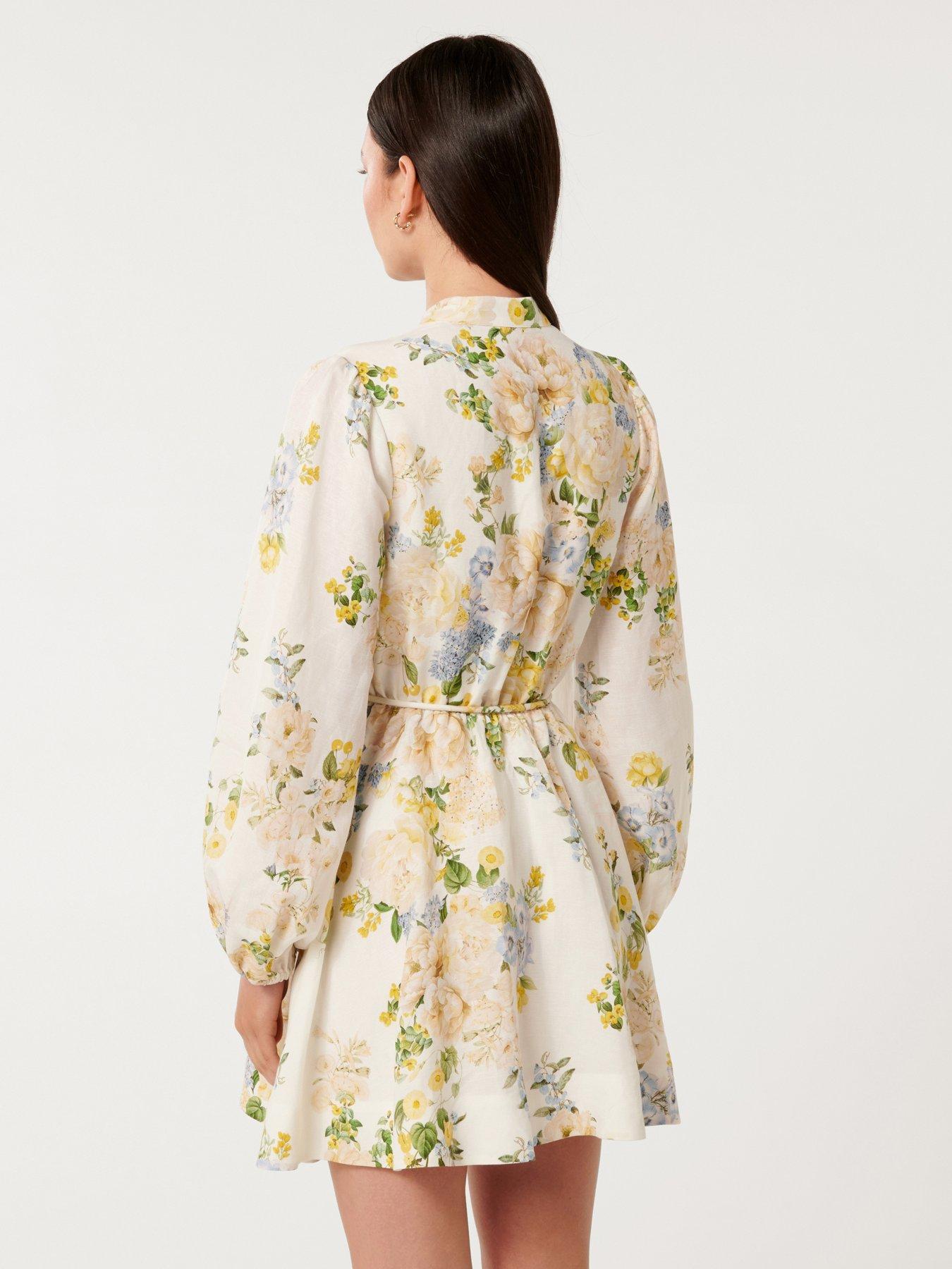 Image 2 of 6 of Forever New Annalise Fluted Mini Dress - Multi