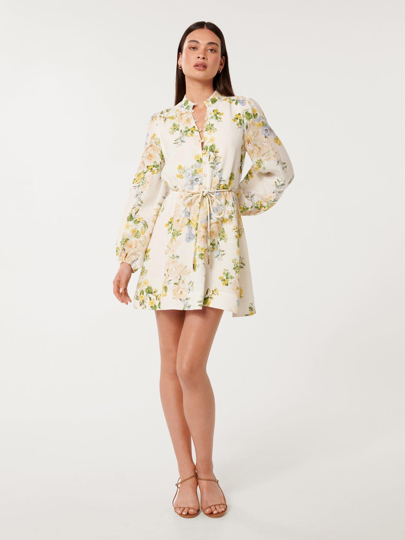 Image 3 of 6 of Forever New Annalise Fluted Mini Dress - Multi