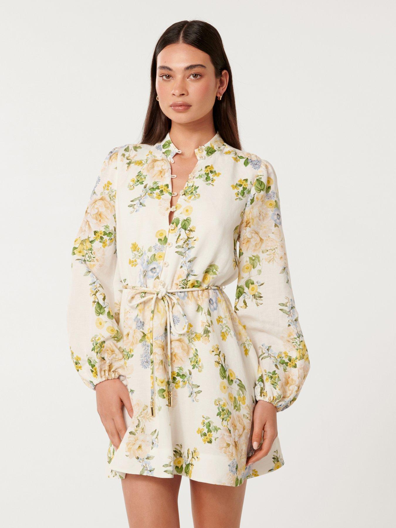 Image 4 of 6 of Forever New Annalise Fluted Mini Dress - Multi