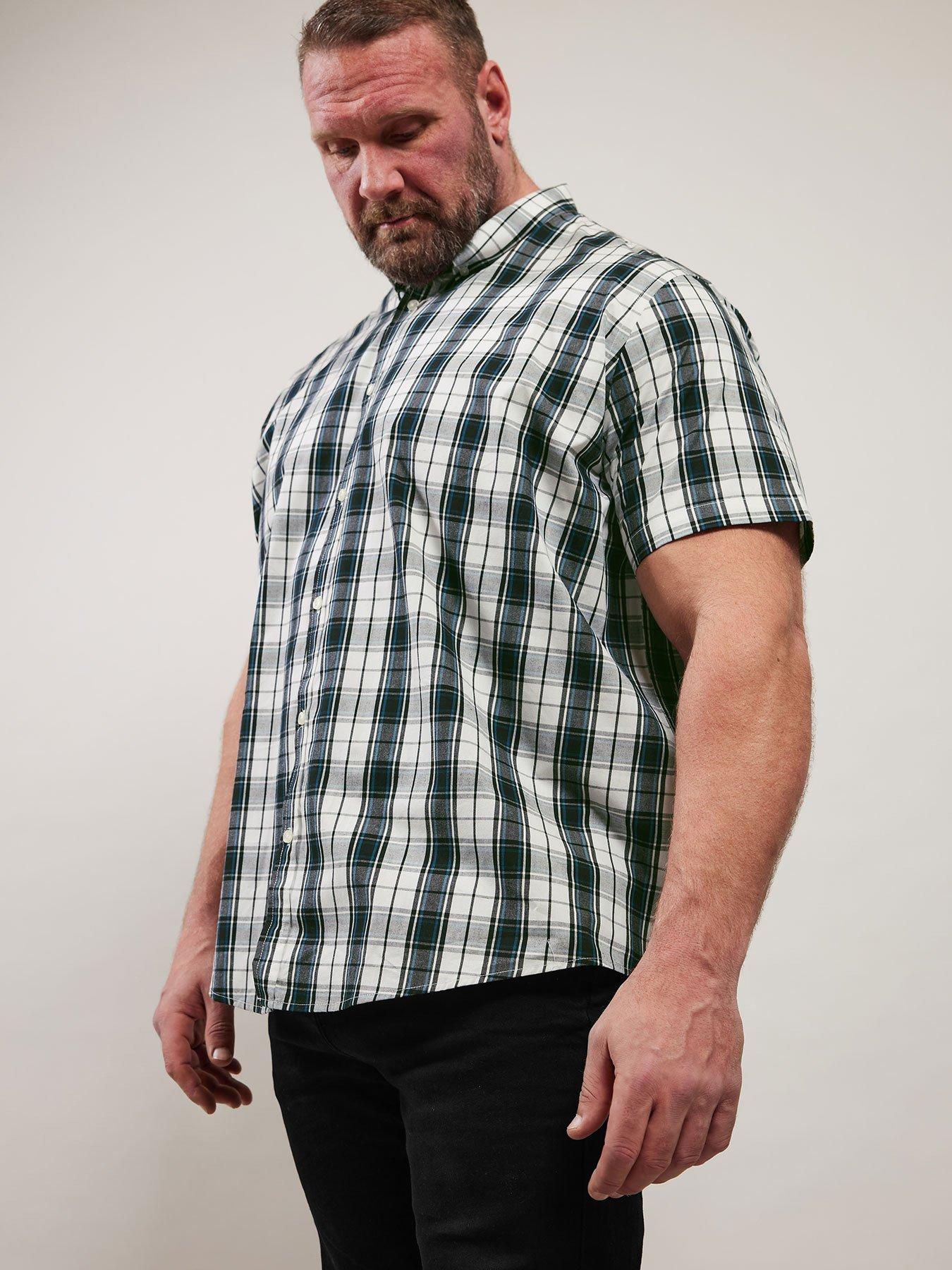 undefined Check Short Sleeve Shirt - Black