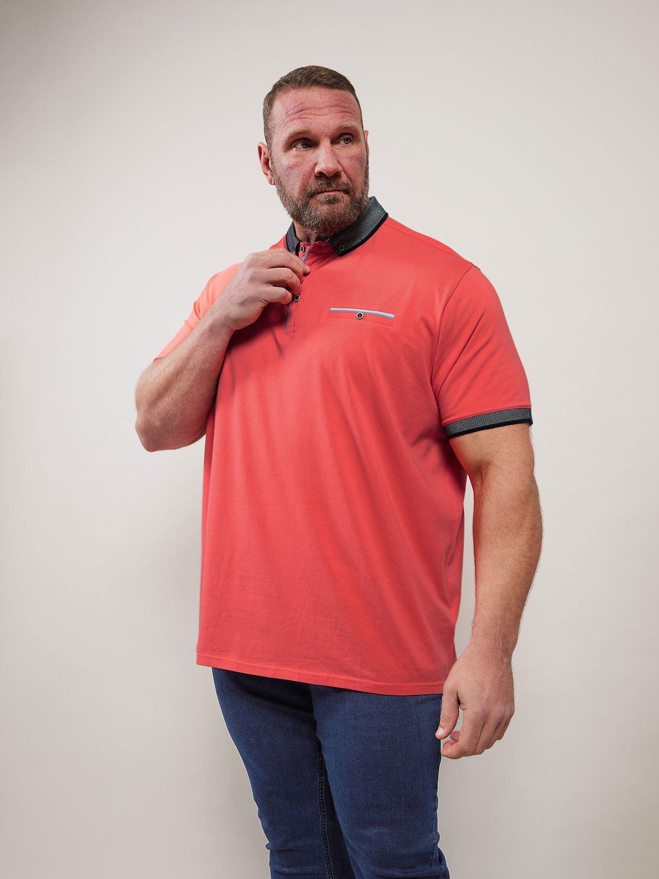 undefined Chambray Pocket Polo Shirt - Orange