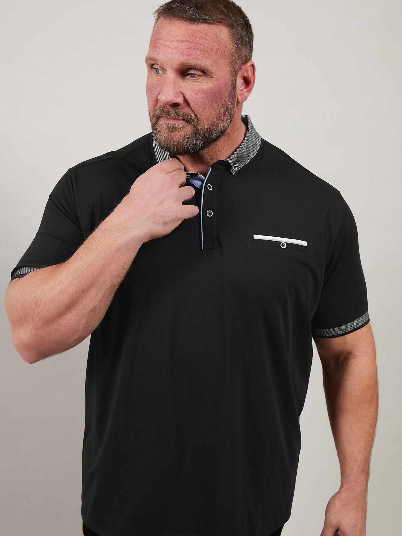 undefined Chambray Pocket Polo Shirt - Black