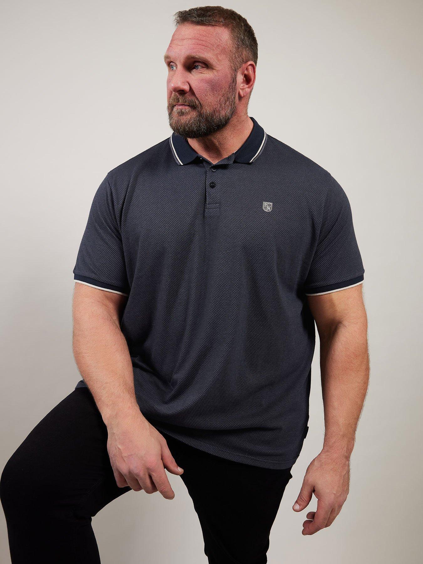 undefined Textured Waffle Polo Shirt - Blue
