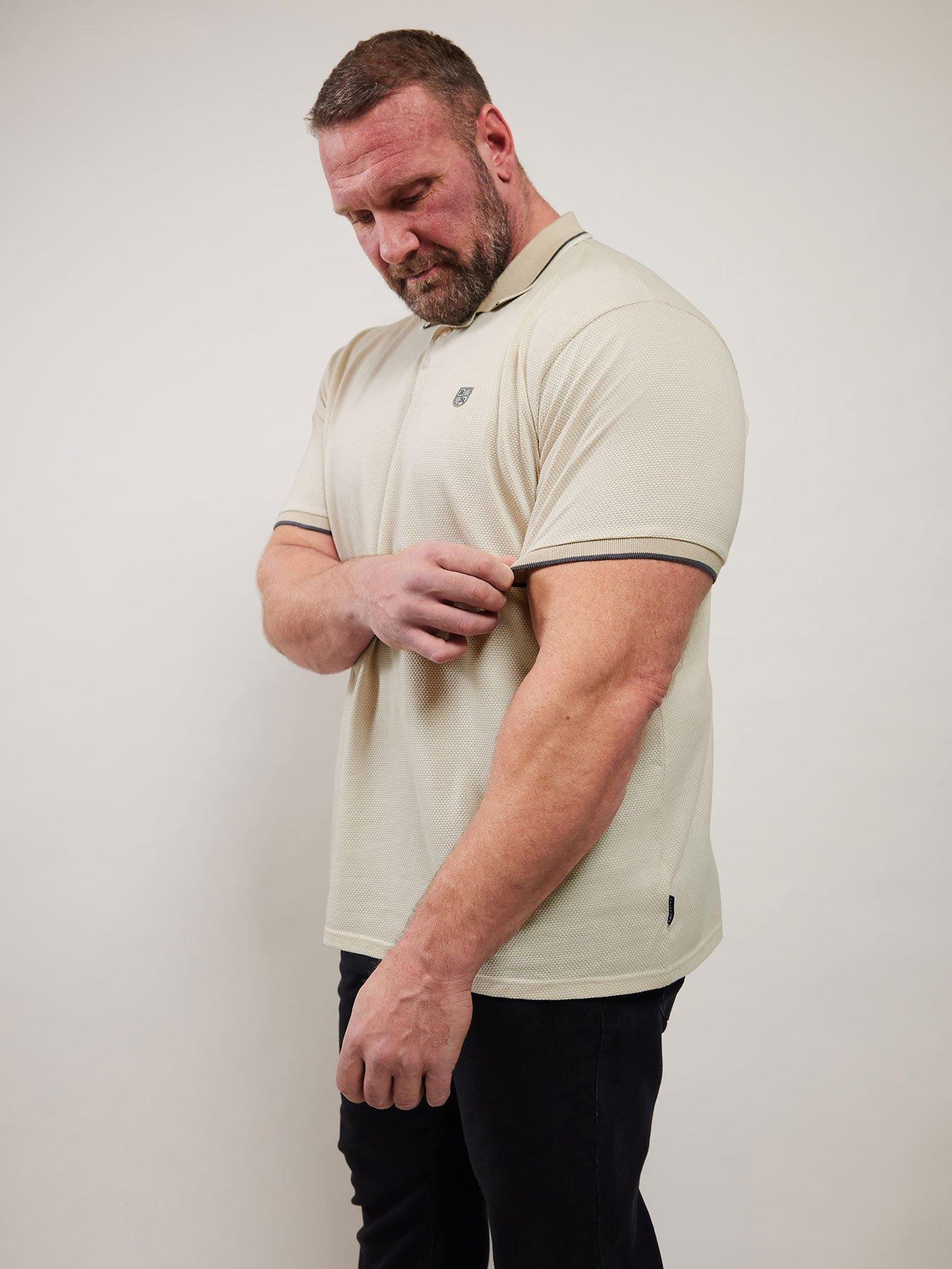 undefined Textured Waffle Polo Shirt - Natural