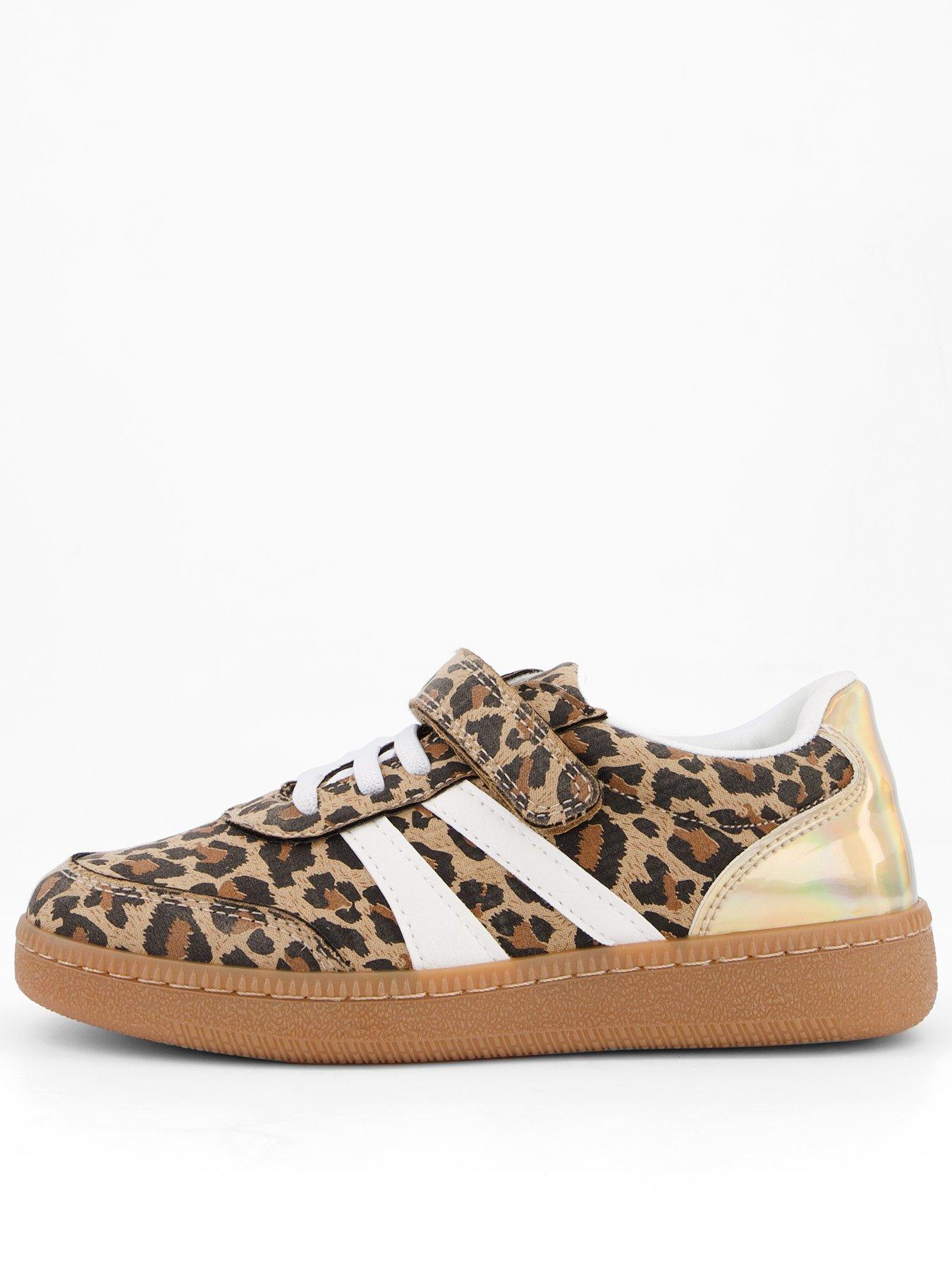 undefined Girls Leopard Print Trainer - Brown