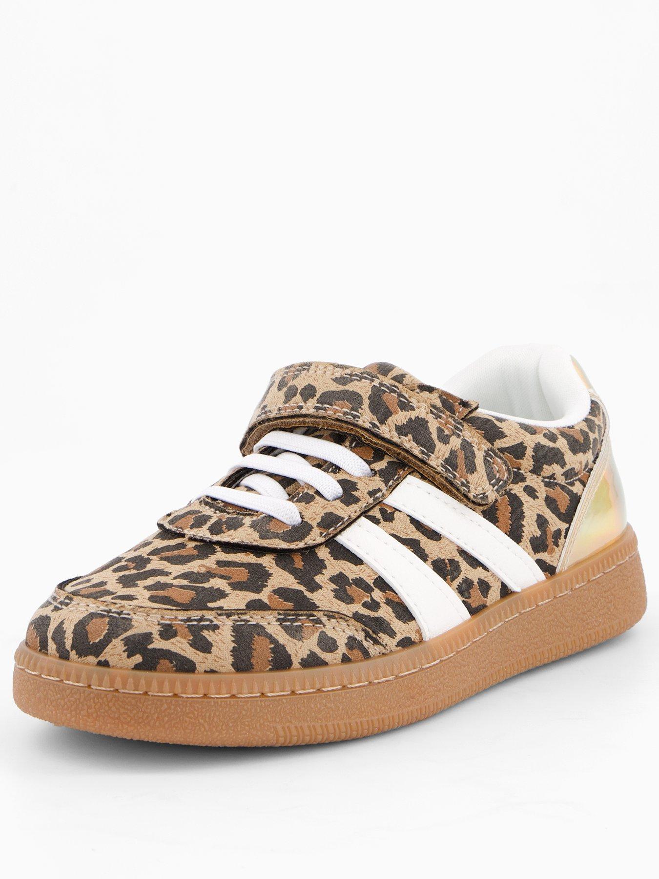 The Very Collection Girls Leopard Print Trainer Brown Very