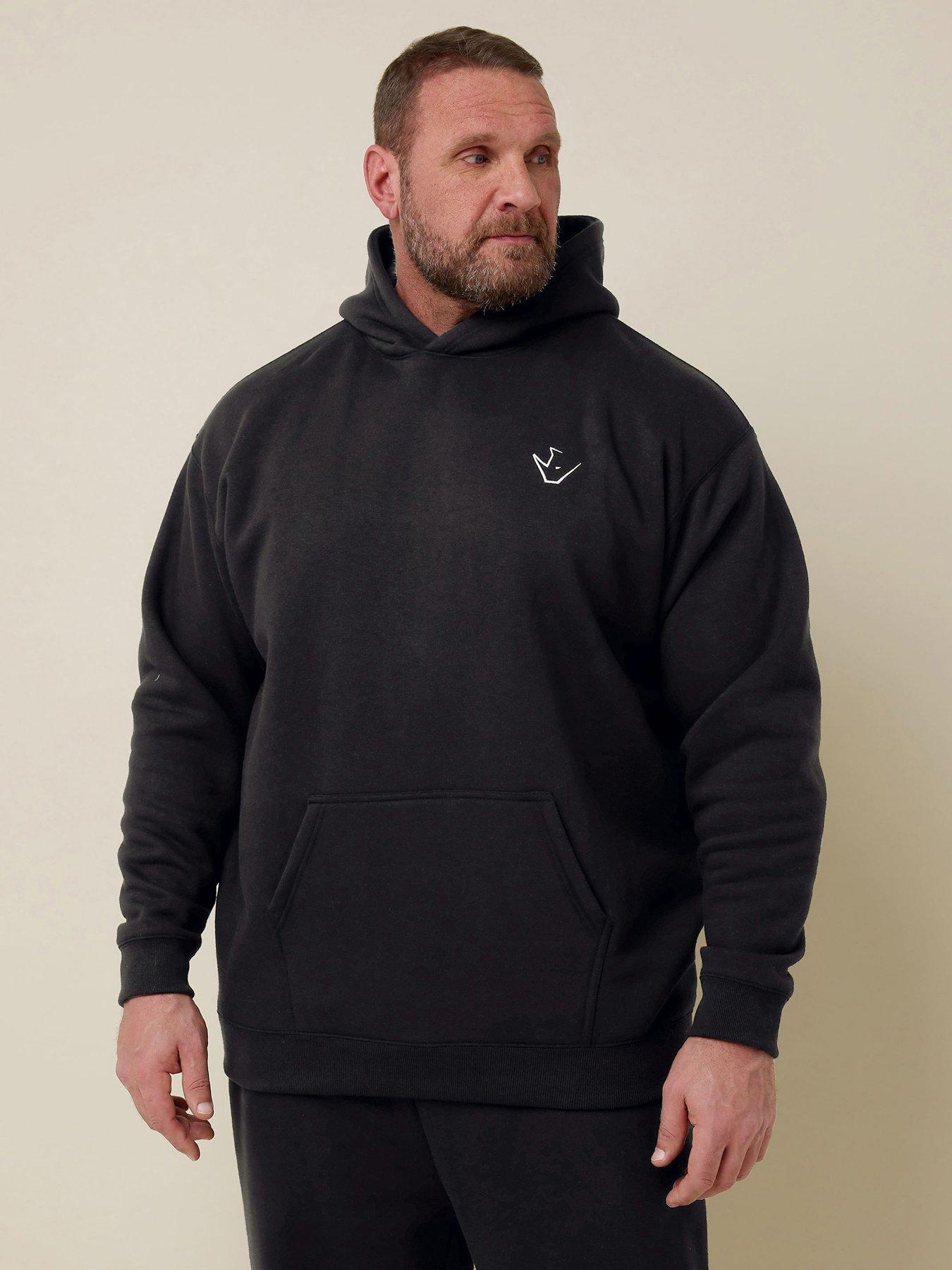 Badrhino Men's Black Ironrhino Big & Tall Blue 'Rest Day' Hoodie - Plus Size Curve - Image 2