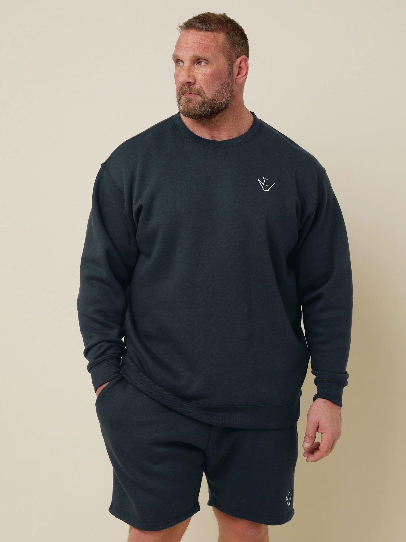 BadRhino Ironrhino Logo Crew Neck Sweatshirt, Blue, Size 5-6Xl, Men