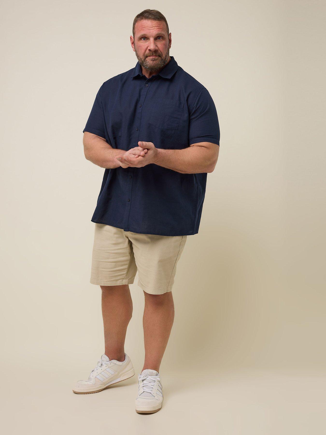Image 3 of 4 of BadRhino Short Sleeve Linen Shirt - Blue