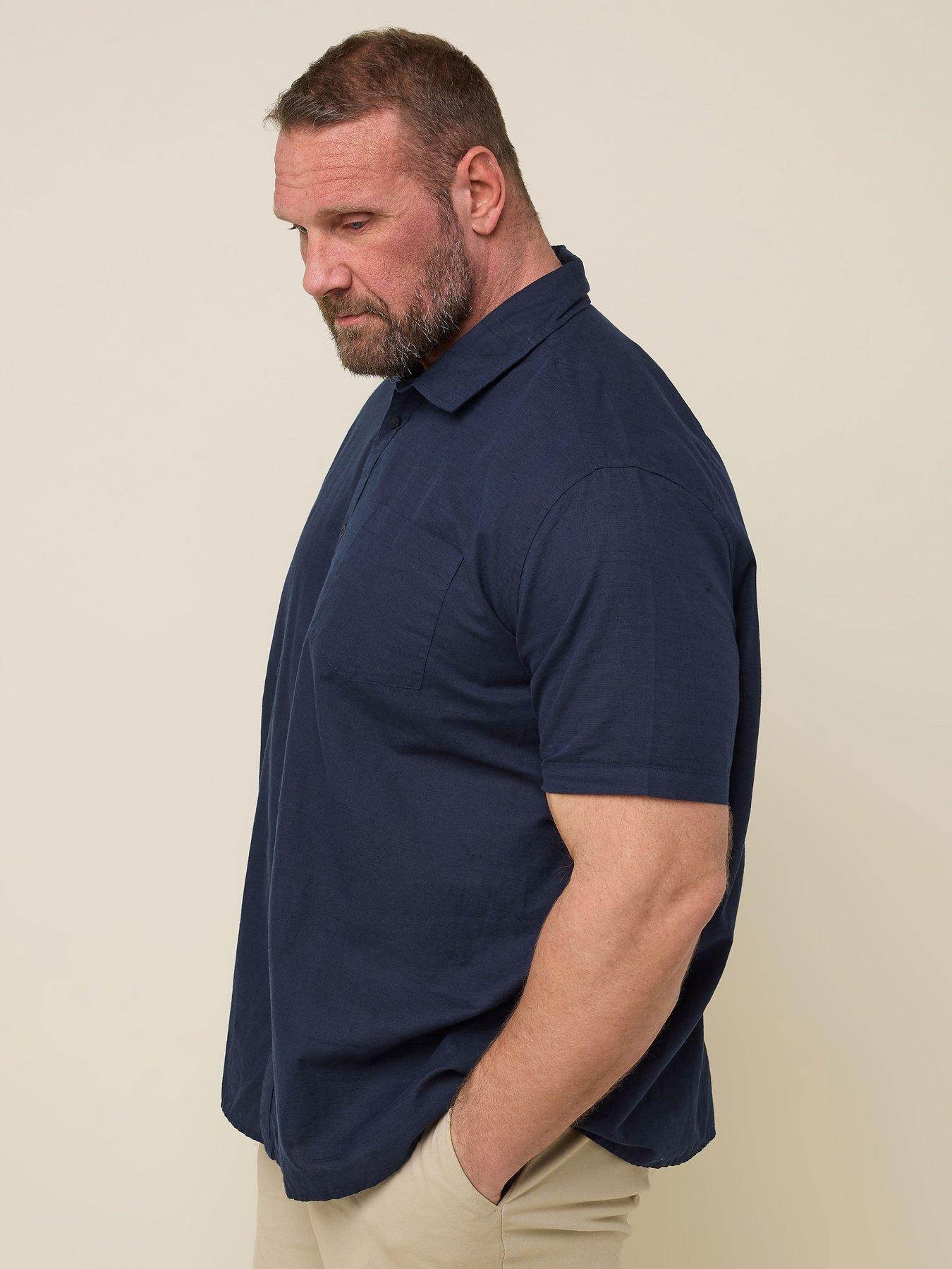 Image 4 of 4 of BadRhino Short Sleeve Linen Shirt - Blue