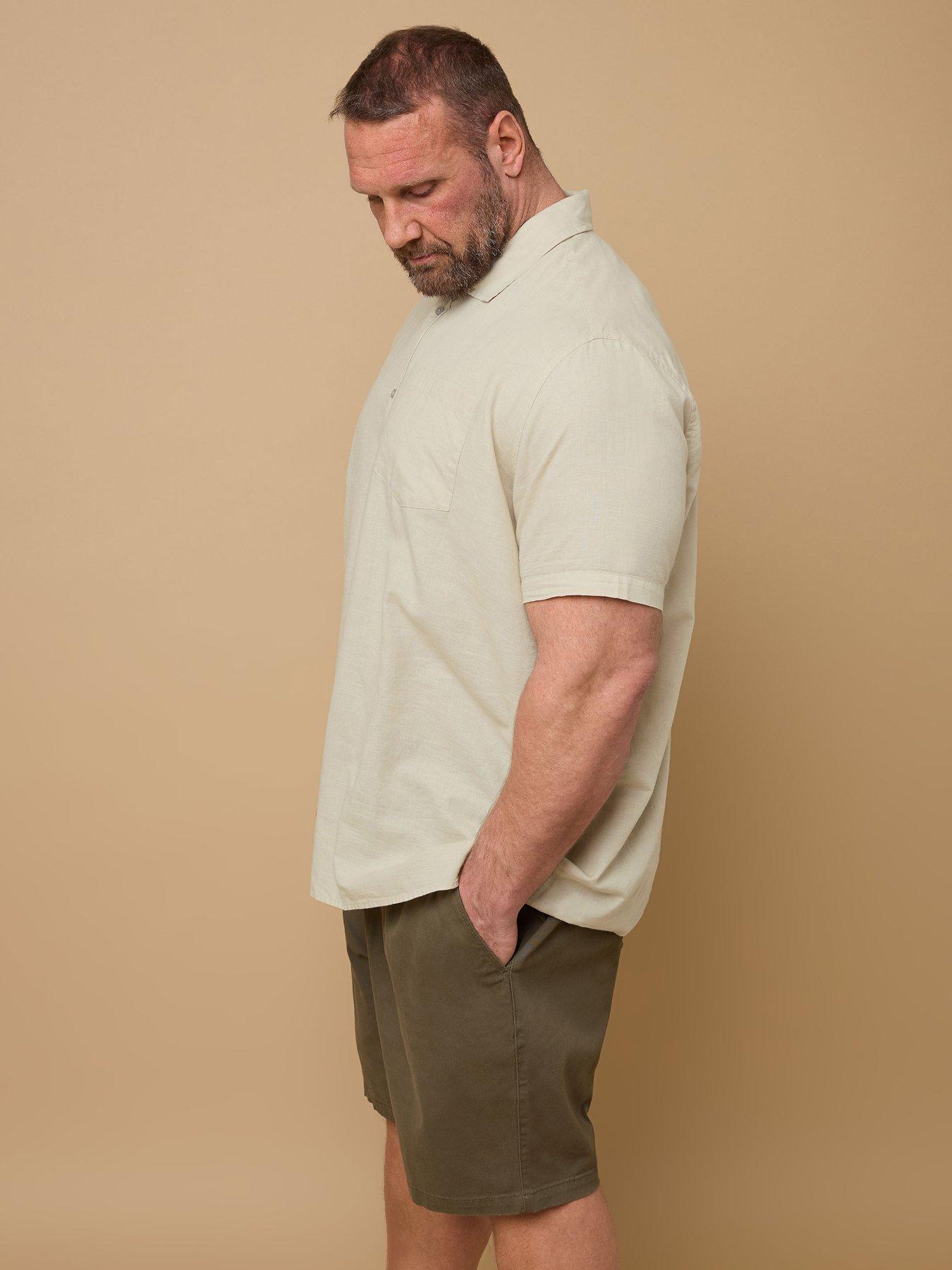 Image 4 of 4 of BadRhino Short Sleeve Linen Shirt - Natural