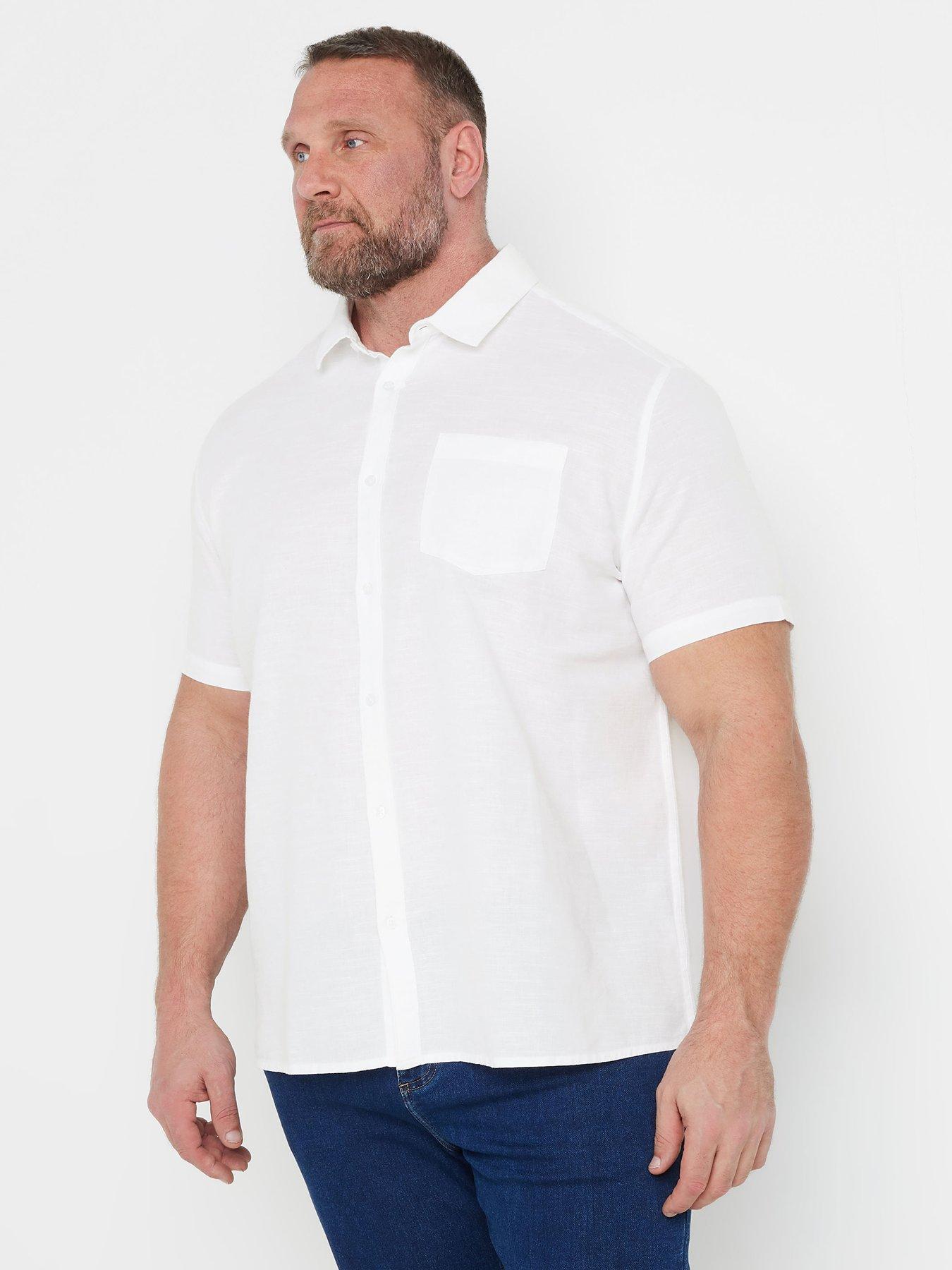 Badrhino Short Sleeve Linen Shirt - White