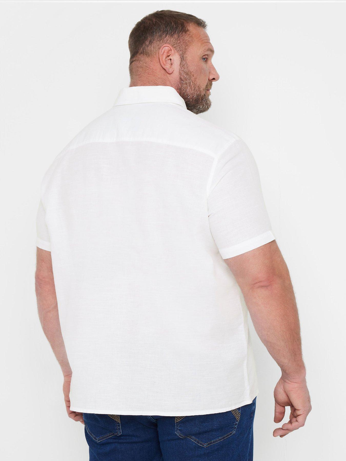 Image 2 of 4 of BadRhino Short Sleeve Linen Shirt - Blue