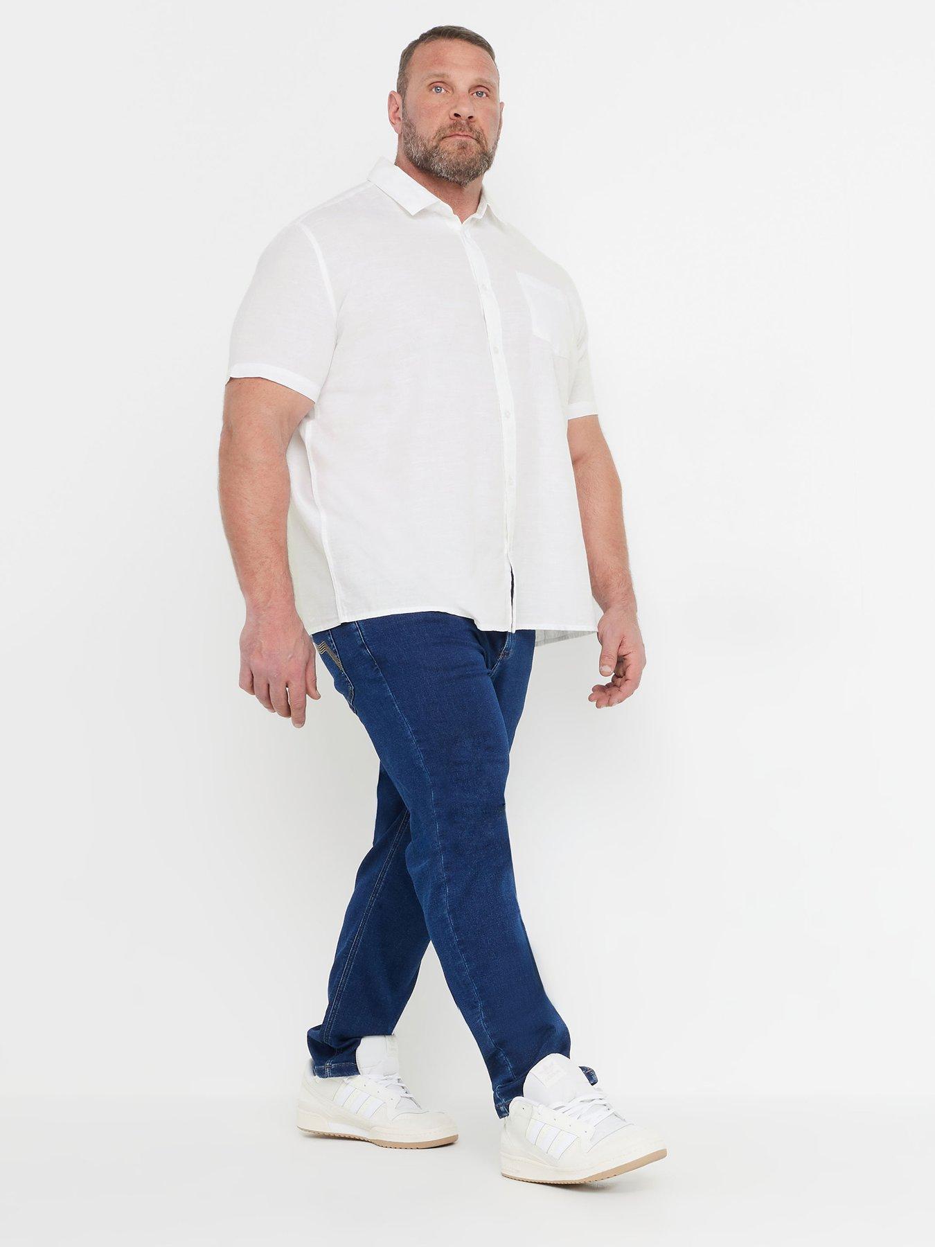 Image 3 of 4 of BadRhino Short Sleeve Linen Shirt - Blue