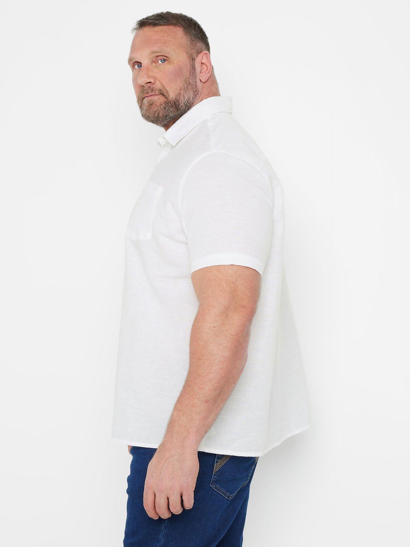 Image 4 of 4 of BadRhino Short Sleeve Linen Shirt - Blue