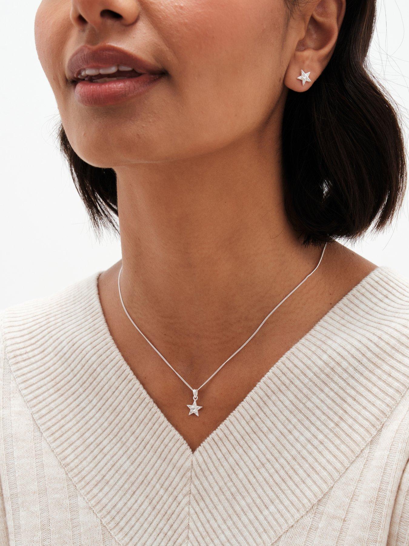 Image 4 of 4 of Simply Silver Silver Tone 925 Cubic Zirconia Celestial Set With Gift Boxed