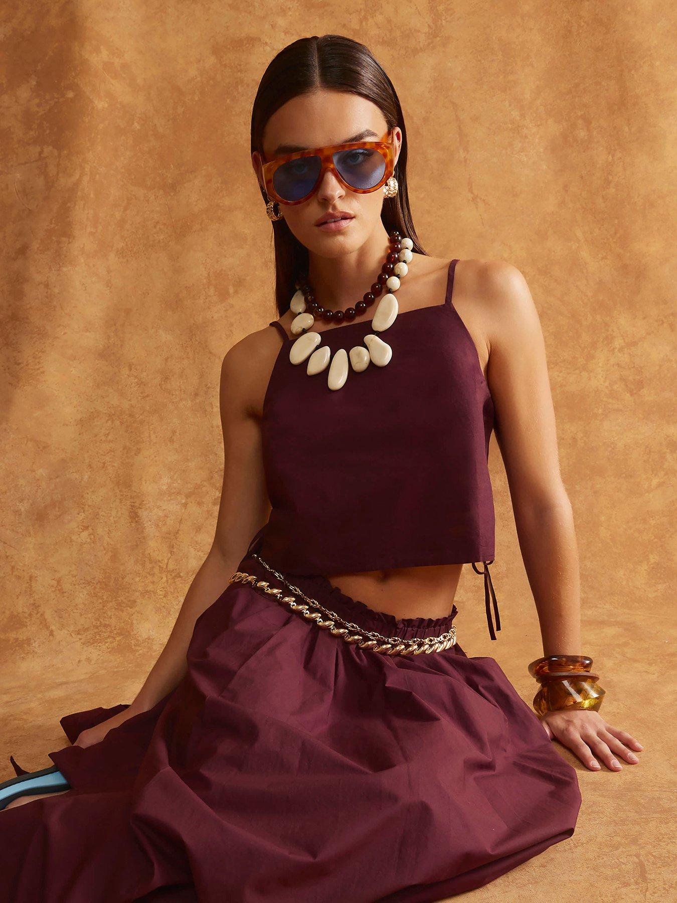 undefined Poplin Cami Top - Purple