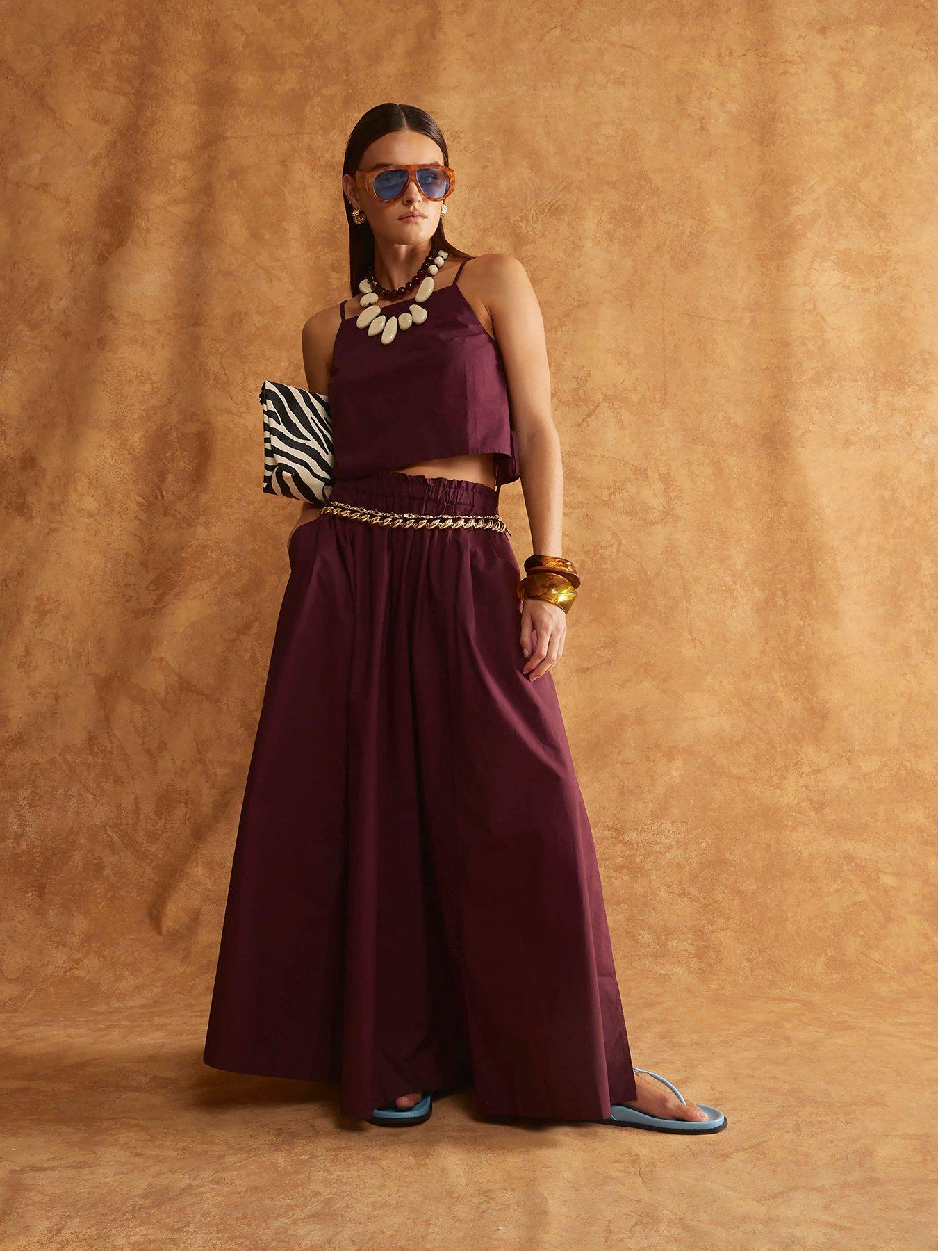 undefined Poplin Maxi Skirt - Purple