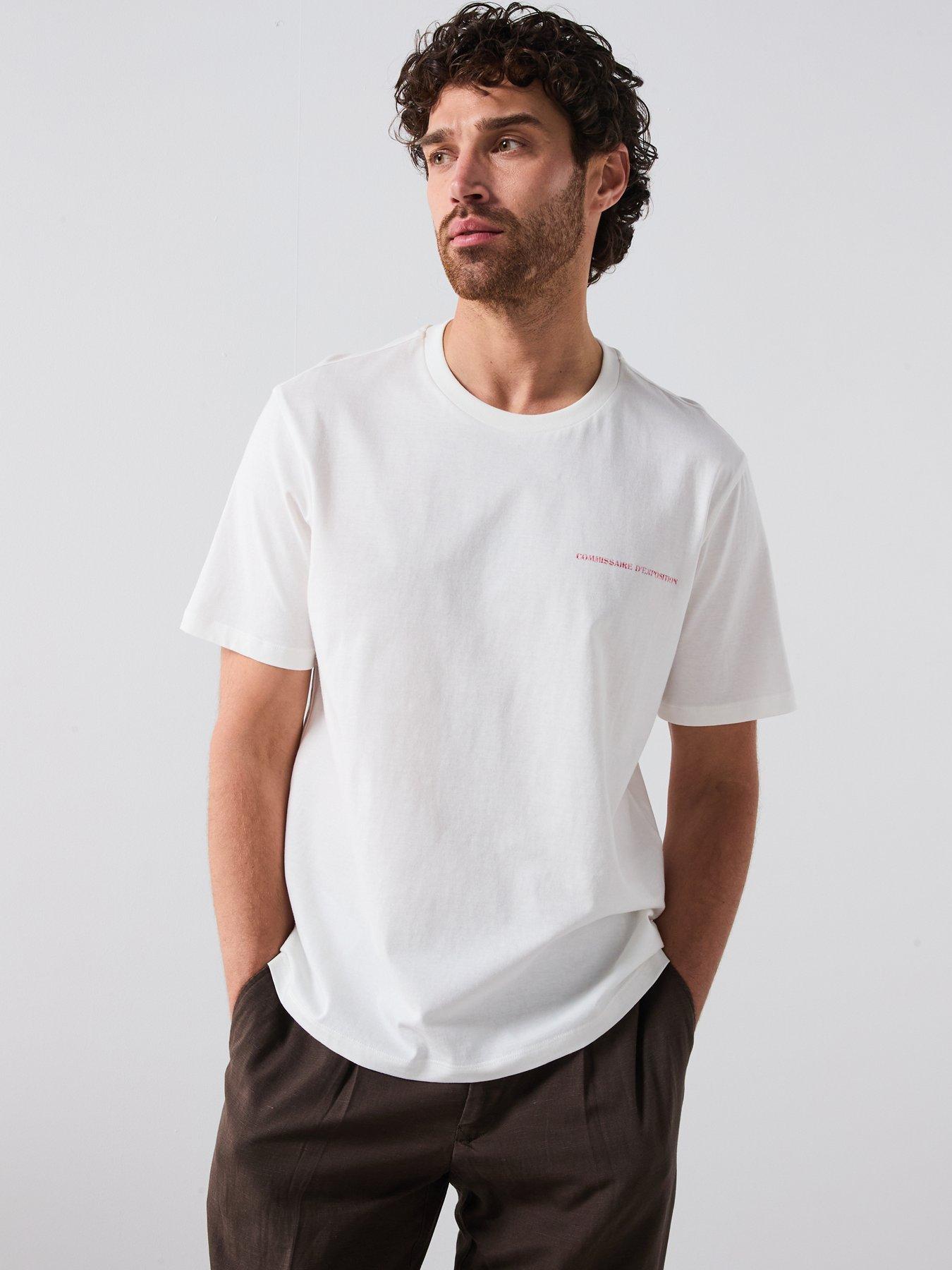 Image 2 of 6 of Mango Expo Smart Back Print Short Sleeve T-Shirt - White