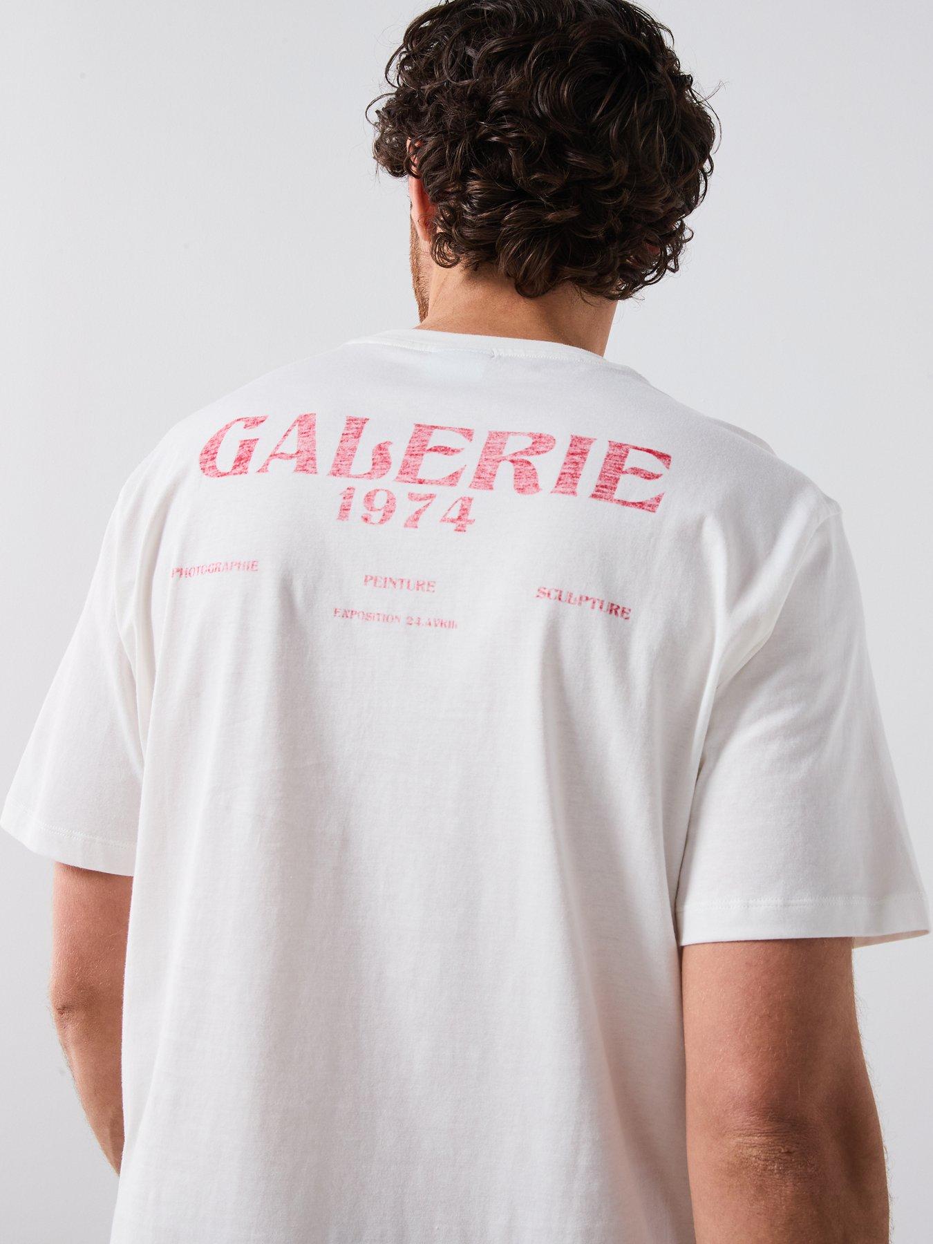 Image 4 of 6 of Mango Expo Smart Back Print Short Sleeve T-Shirt - White