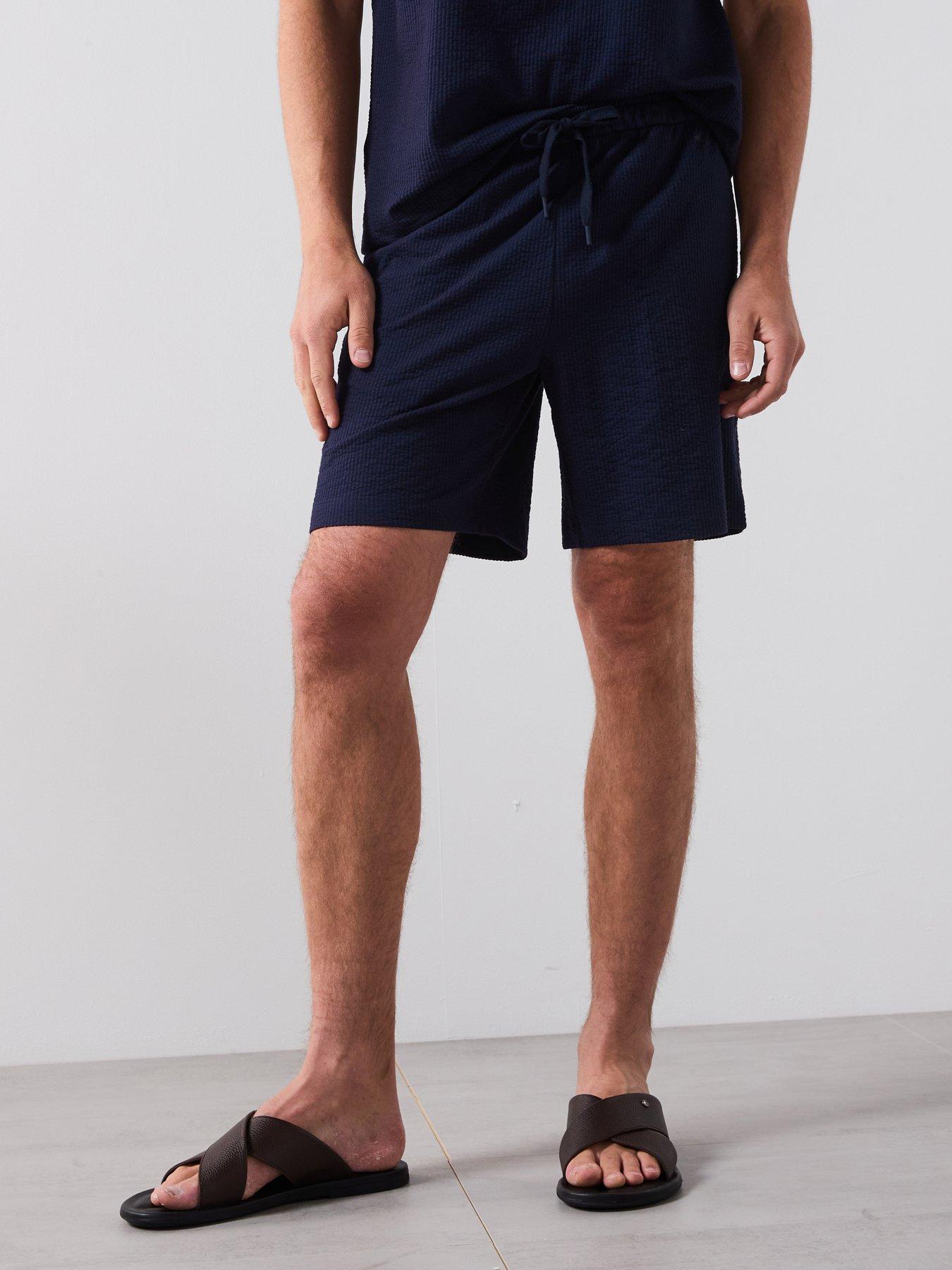 undefined Seers Smart Textured Shorts - Navy