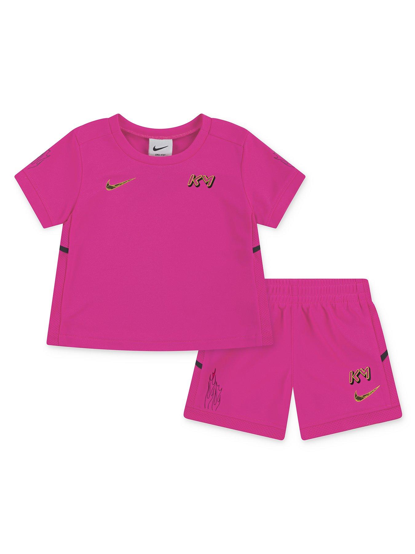 undefined Kids Boys Dri-Fit Mbappe Shorts And T-Shirt Set - Pink