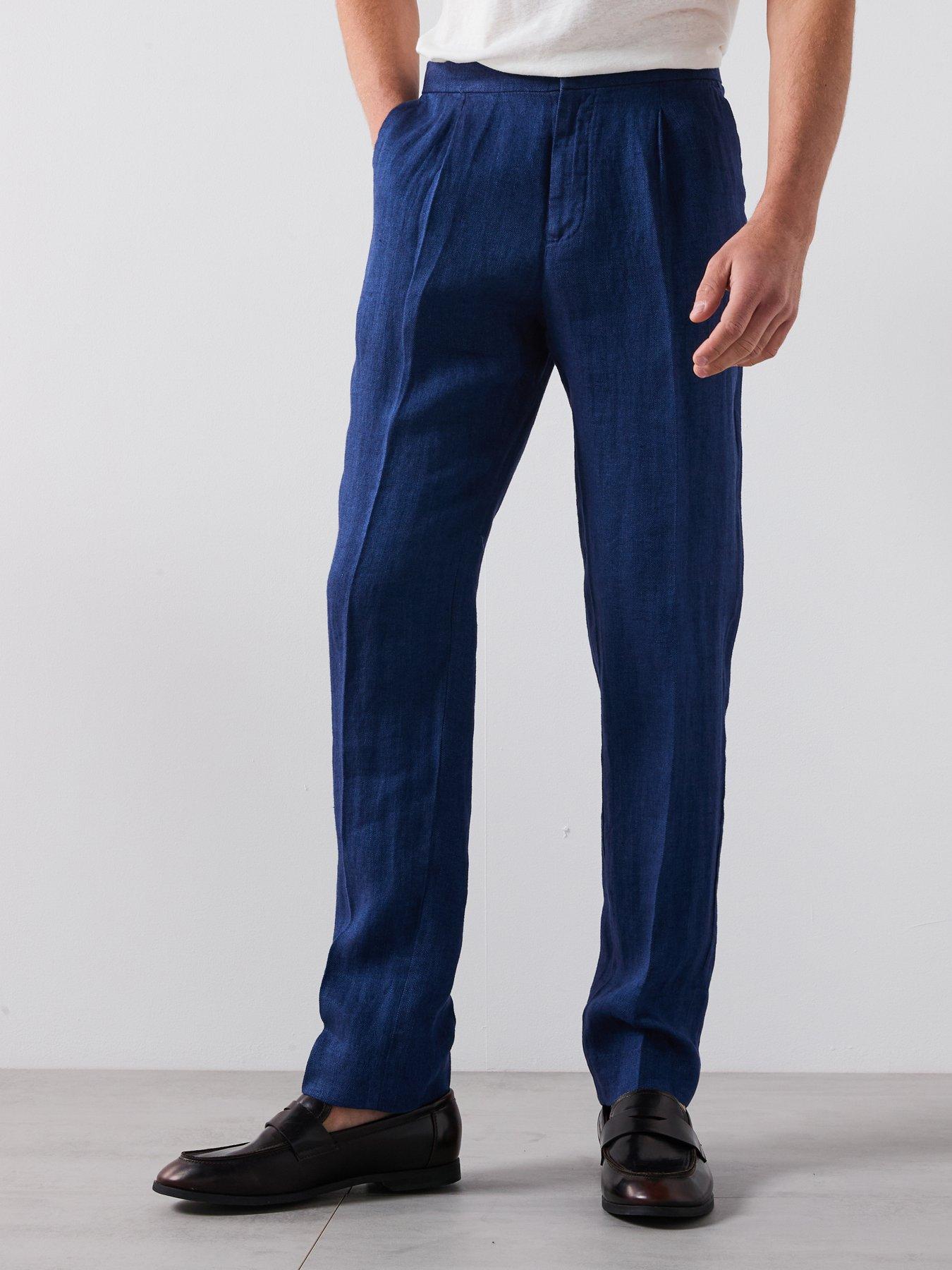 Image 1 of 5 of Mango Mango Salerno Smart Slim Fit Linen Suit Trousers