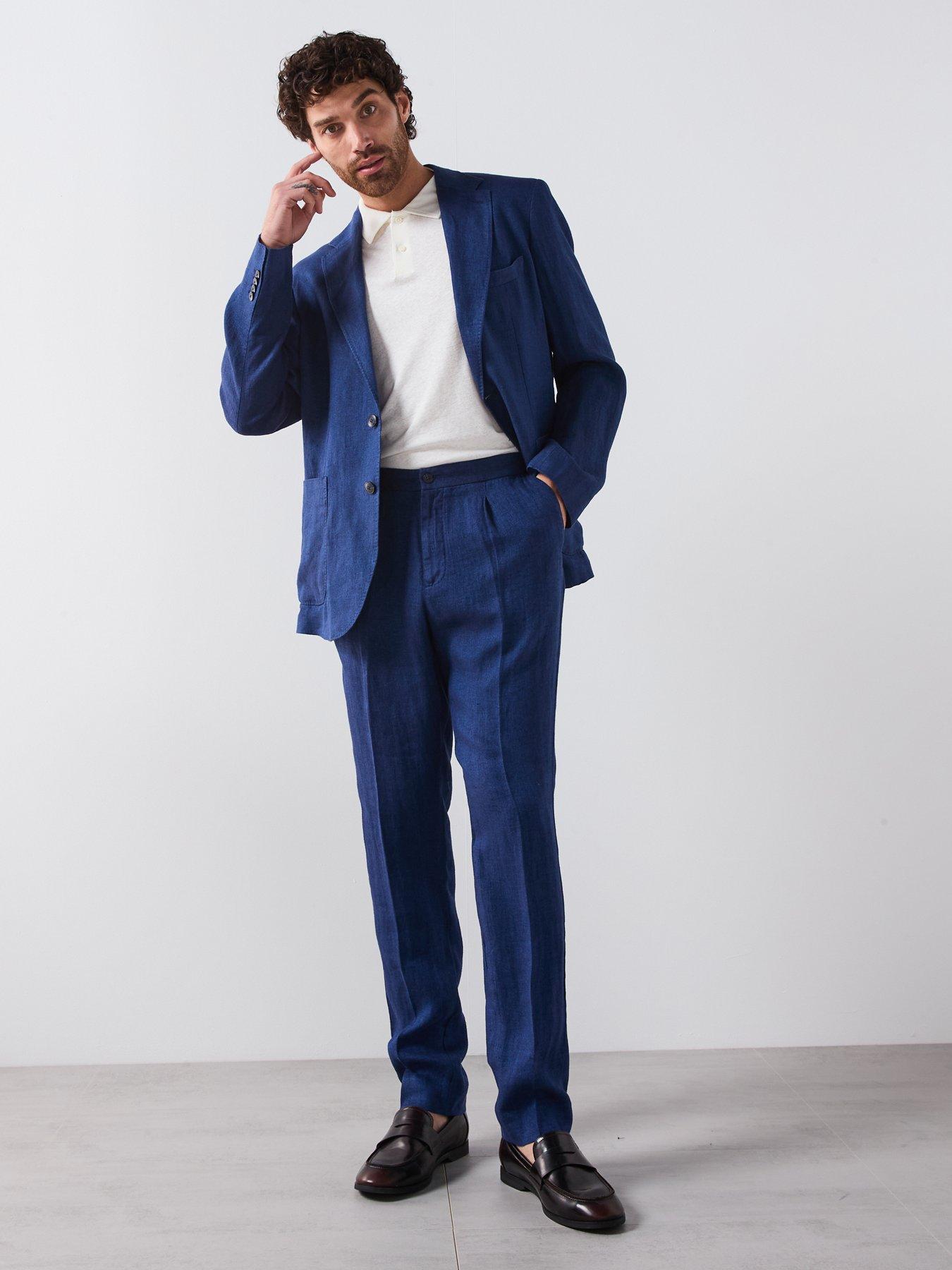 Image 3 of 5 of Mango Mango Salerno Smart Slim Fit Linen Suit Trousers