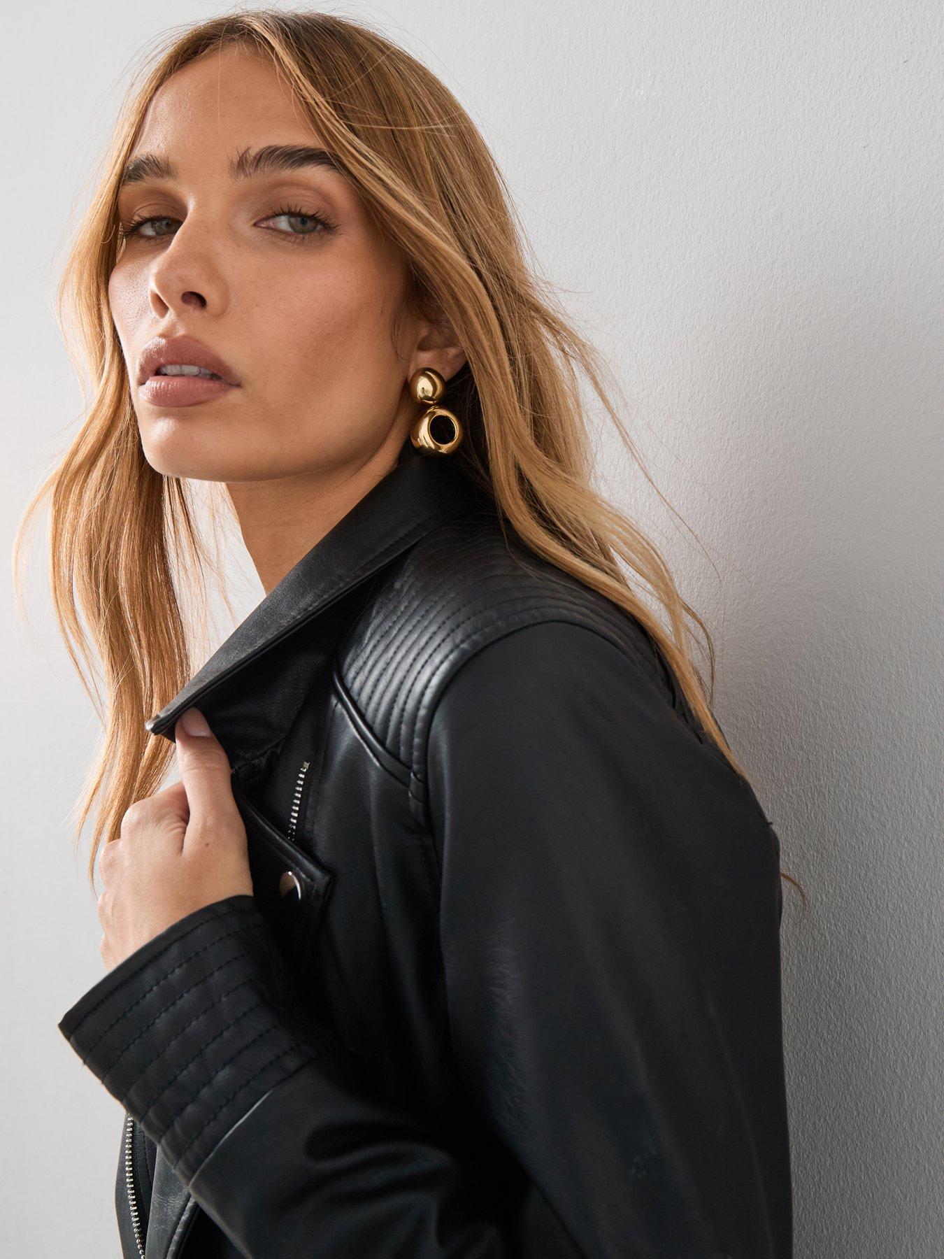 Image 5 of 7 of The Very Collection Faux Leather Biker Jacket - Black