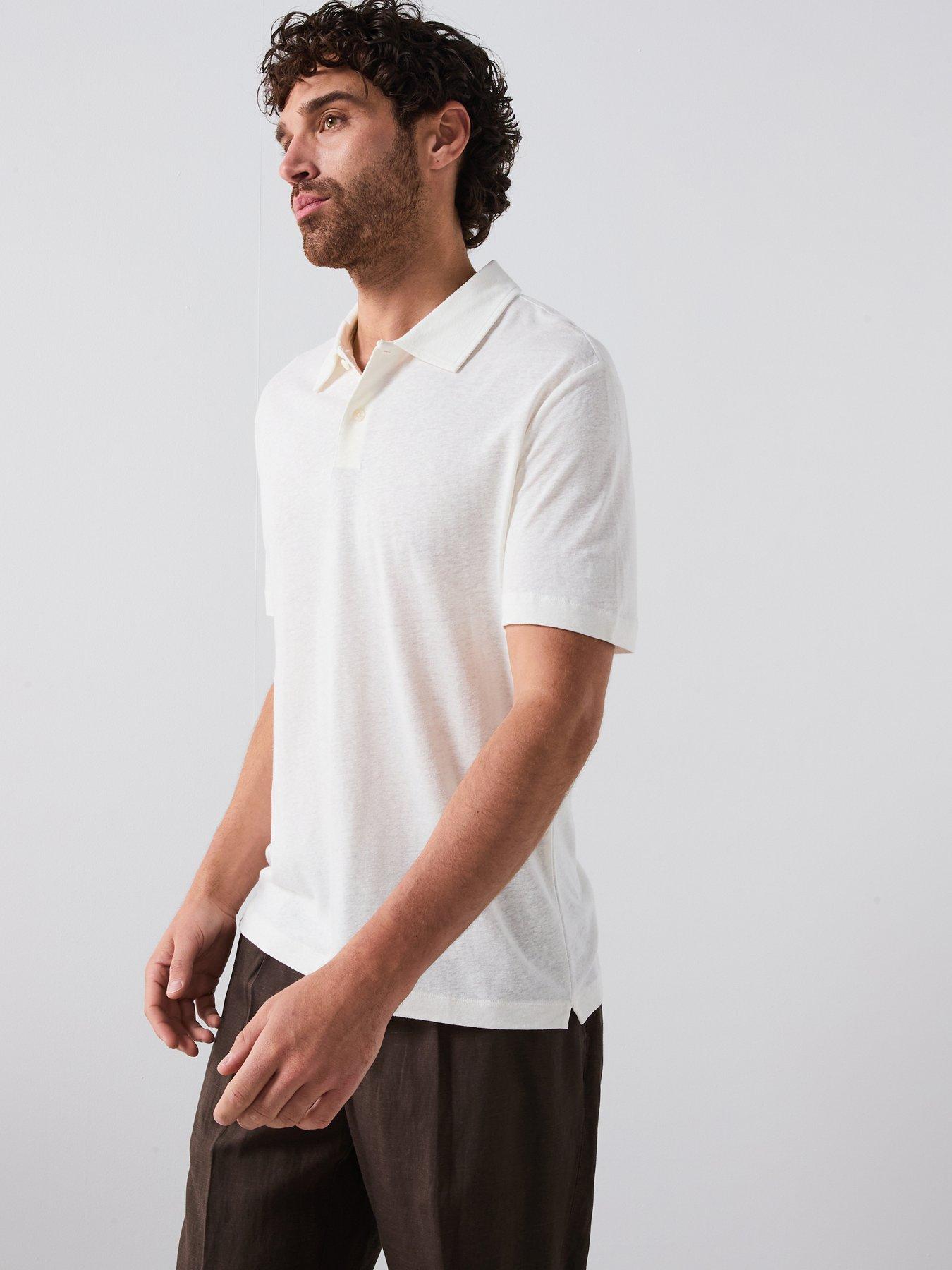 undefined Amberes Smart Linen Blend Polo Shirt - White