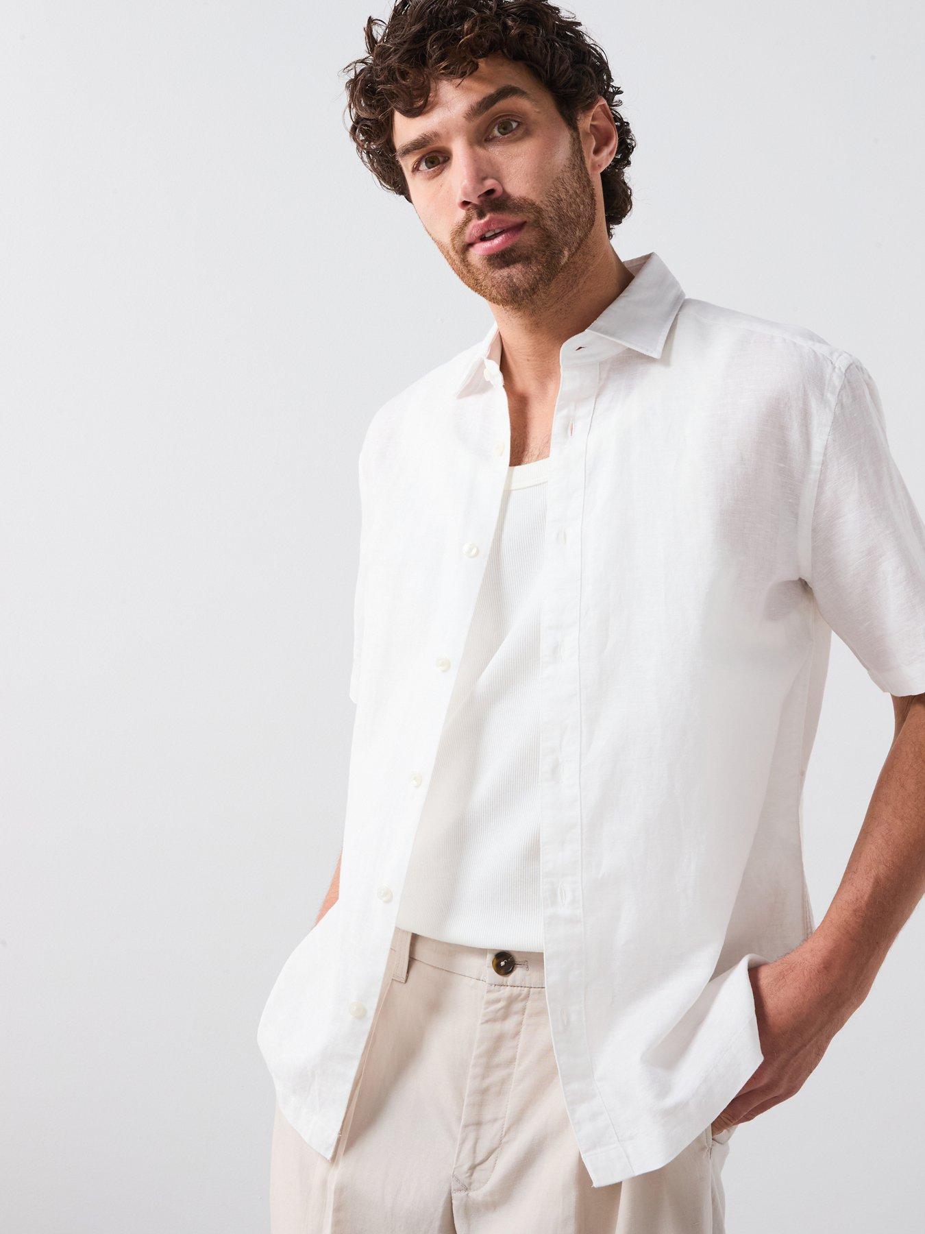 undefined Ants Smart Casual Short Sleeve Shirt - White