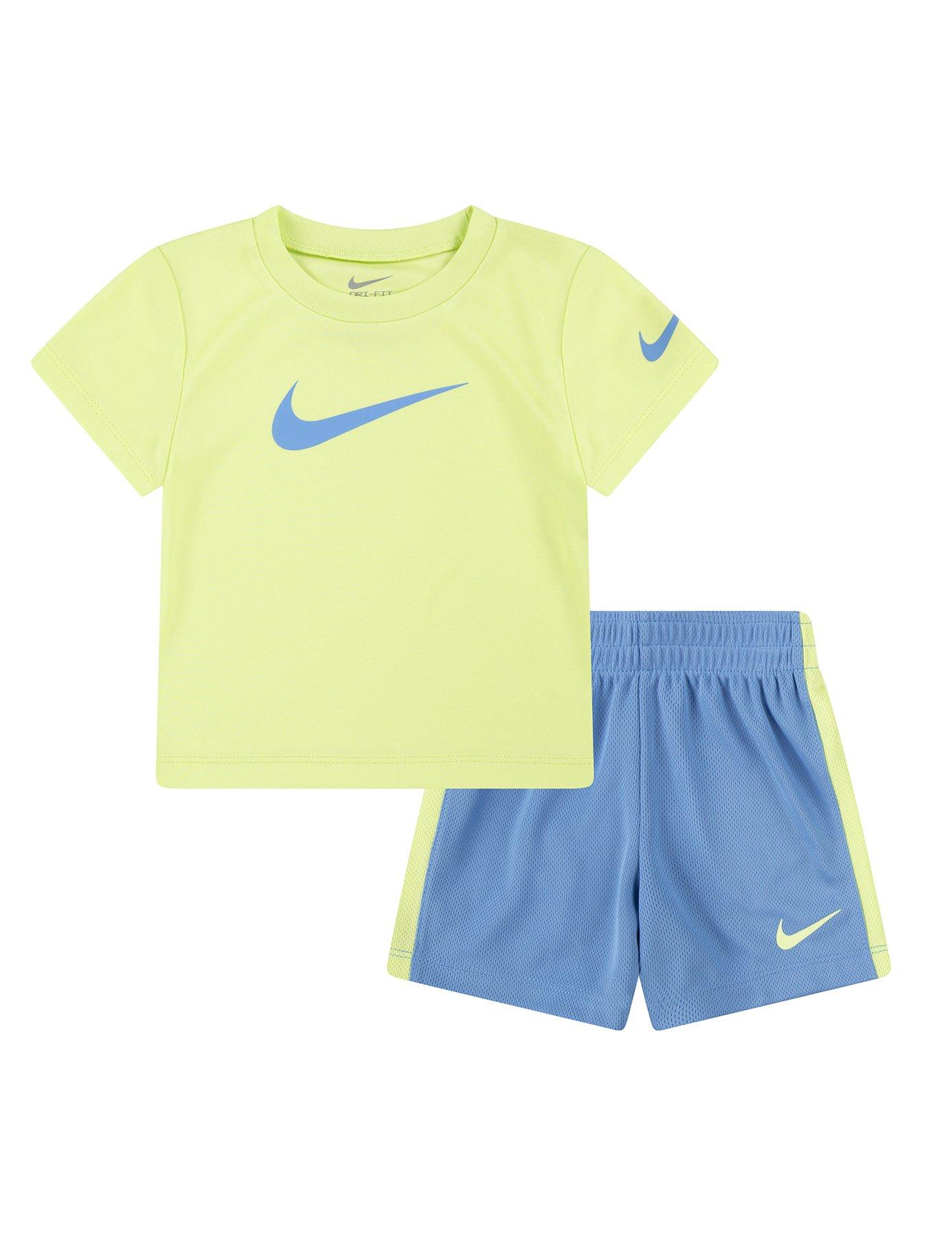 undefined Infant Boys Swoosh T-Shirt And Shorts Set - Yellow