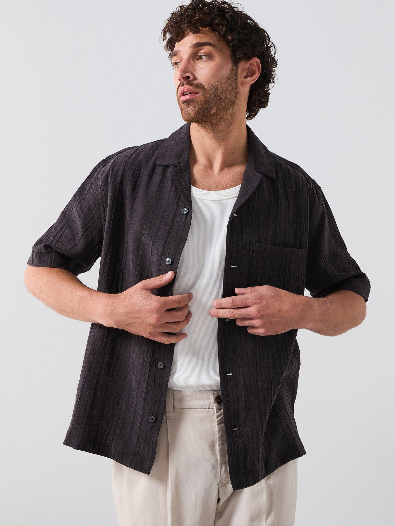 Mango Faro Smart Lyocell Short Sleeve Shirt - Brown