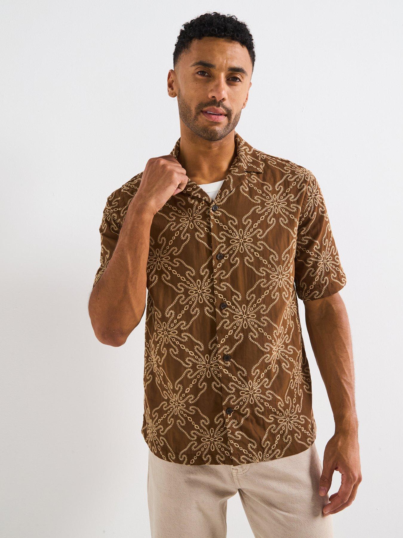 Mango: Saona Smart Casual Printed Short Sleeve Shirt