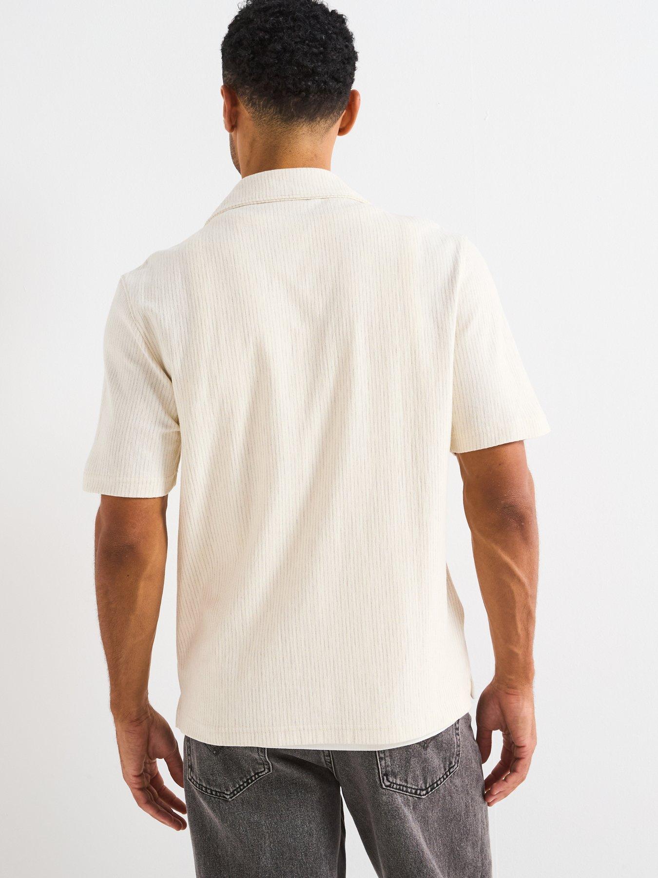 Image 2 of 4 of Mango Moyac Smart Casual Cuban Collar Textured Shirt
