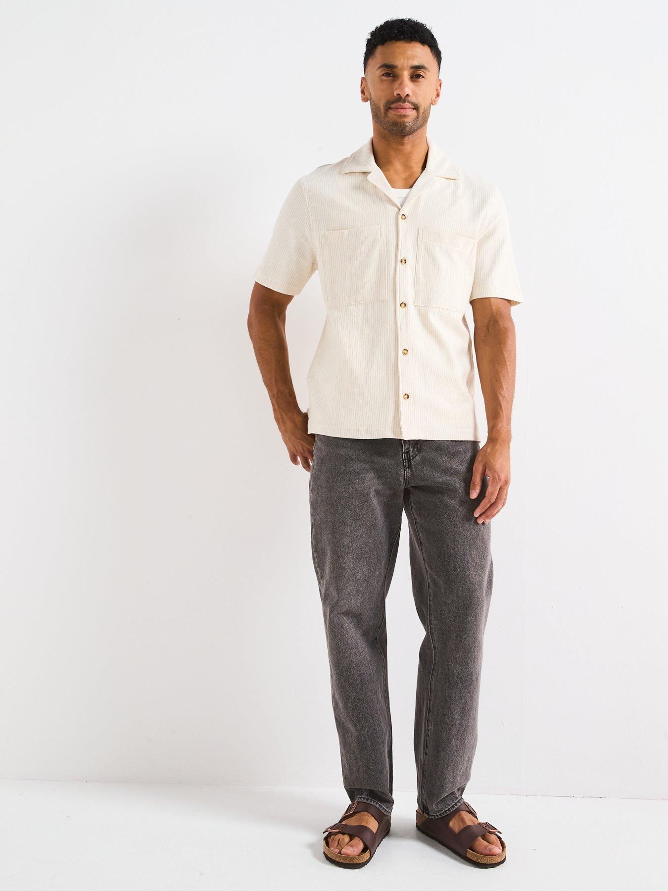 Image 3 of 4 of Mango Moyac Smart Casual Cuban Collar Textured Shirt