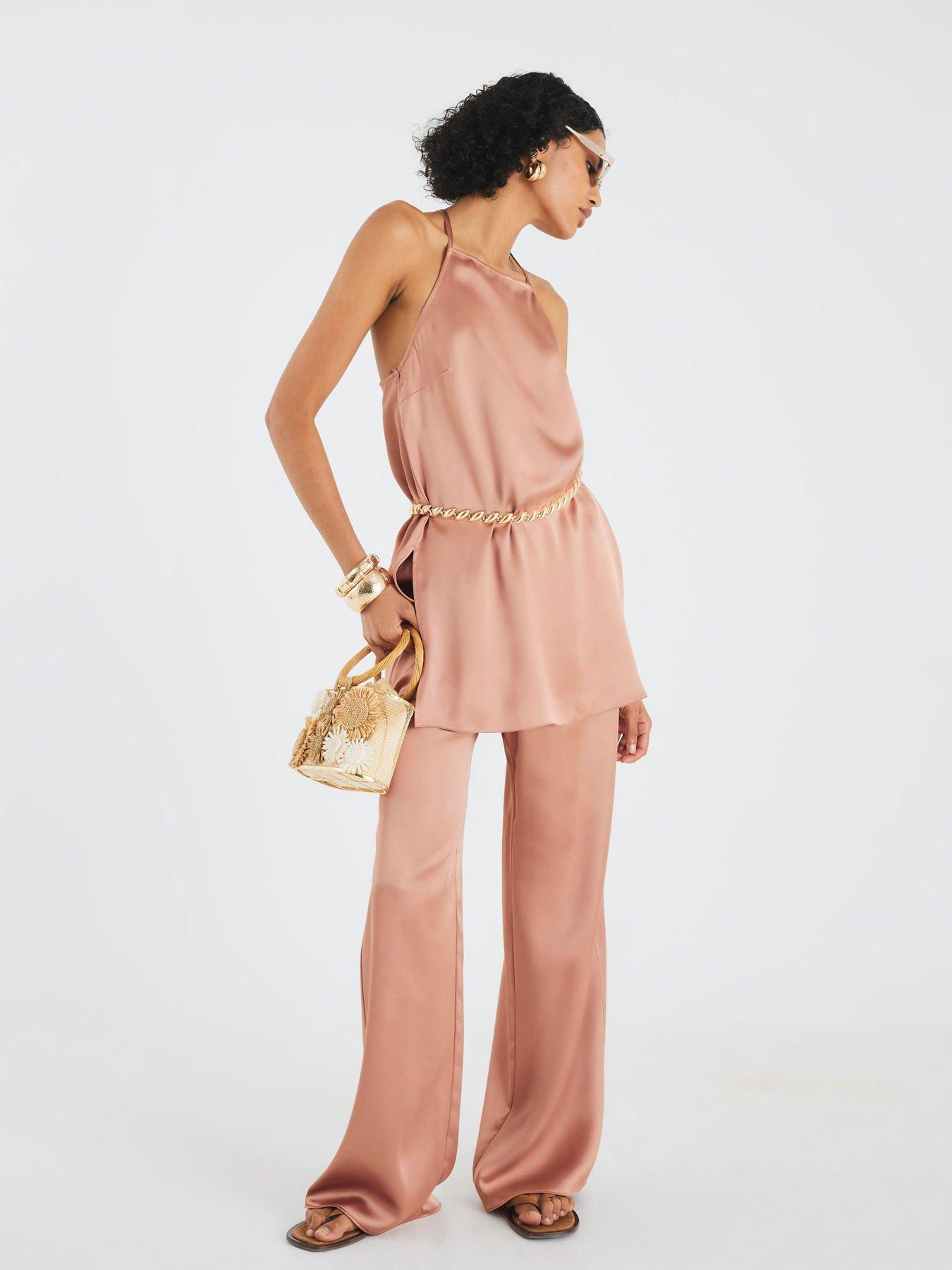 undefined Halter Neck Top - Brown