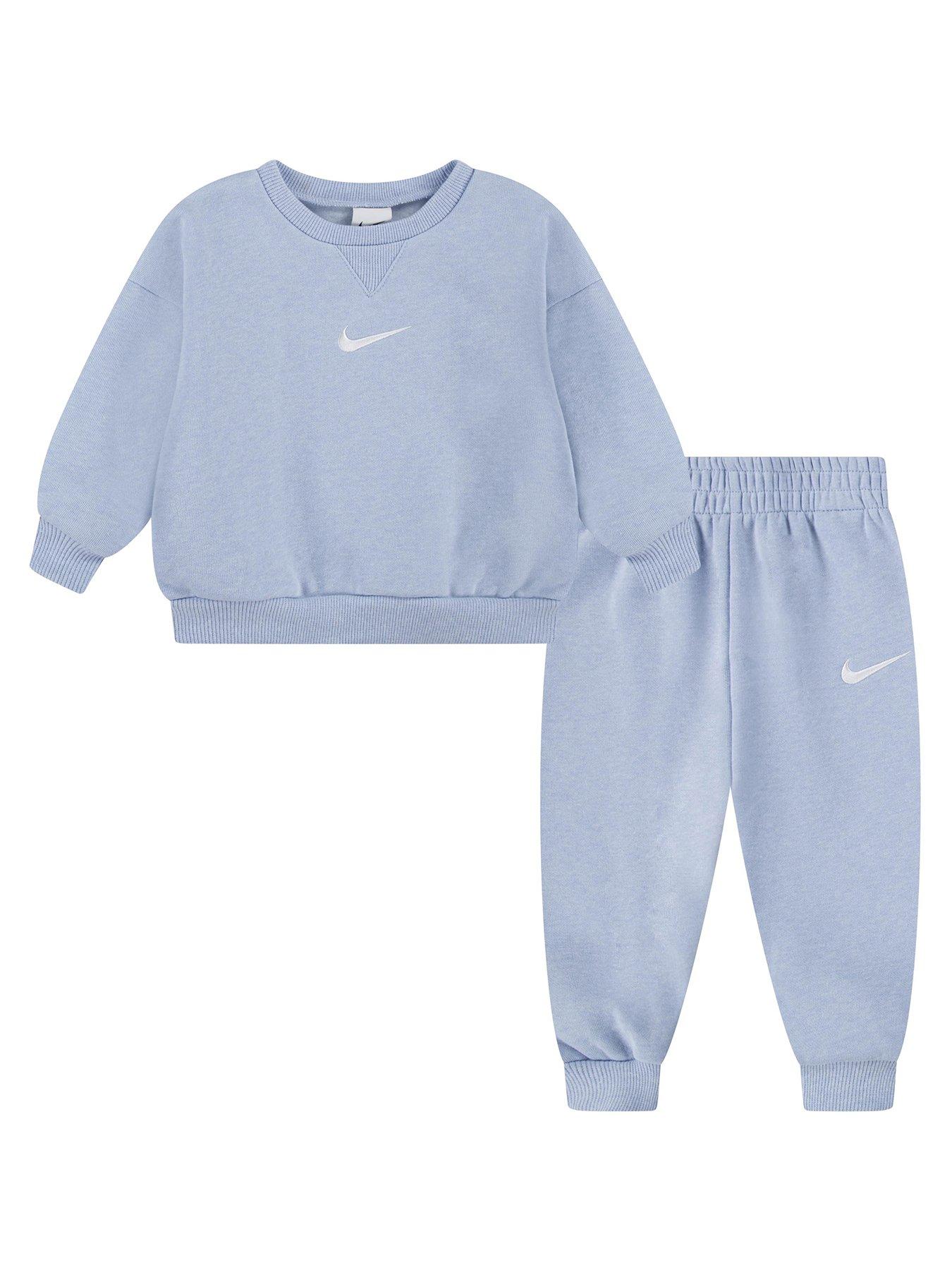 Nike Infant Unisex Essential Crew And Jogger Set - Blue
