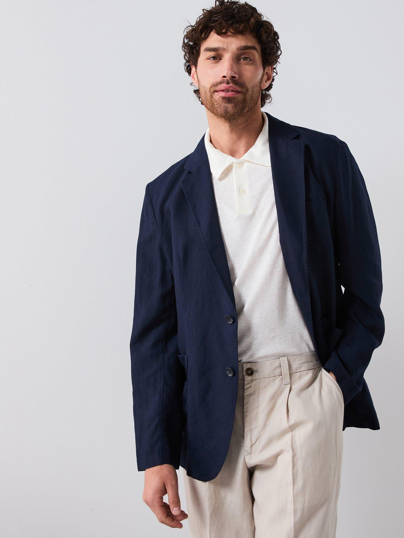 Mango Delave Smart Slim Fit Lyocell Blazer - Navy