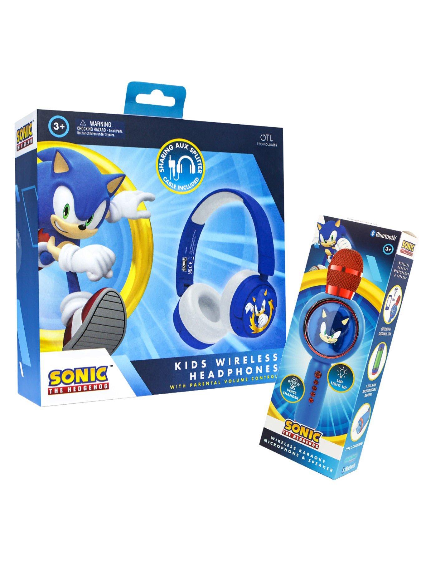 Image 2 of 4 of Sonic the Hedgehog Kids Wireless Headphones and Microphone Speaker with LED Lights