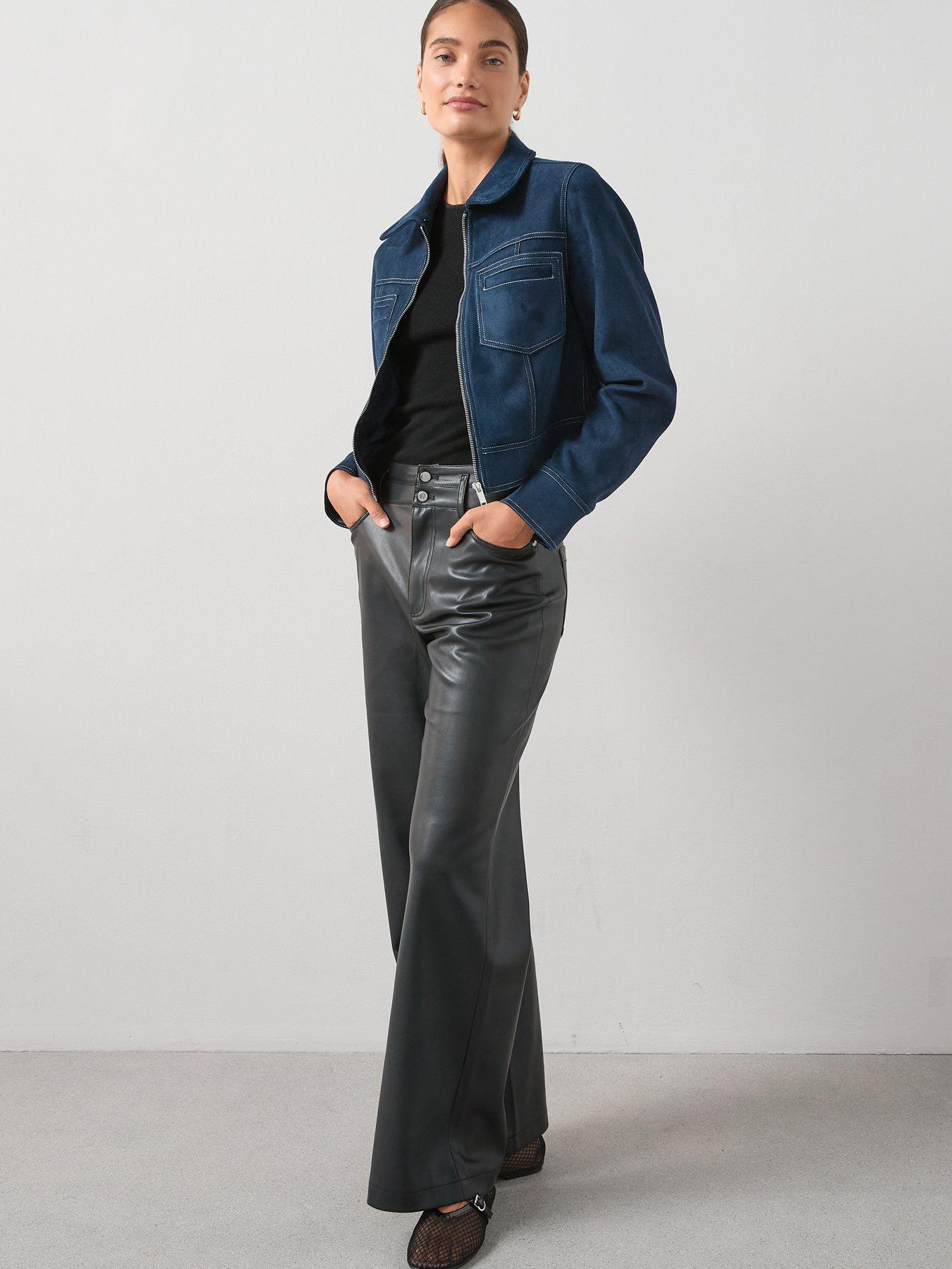 The Very Collection Stitch Detail Faux Suede Jacket - Navy | Very