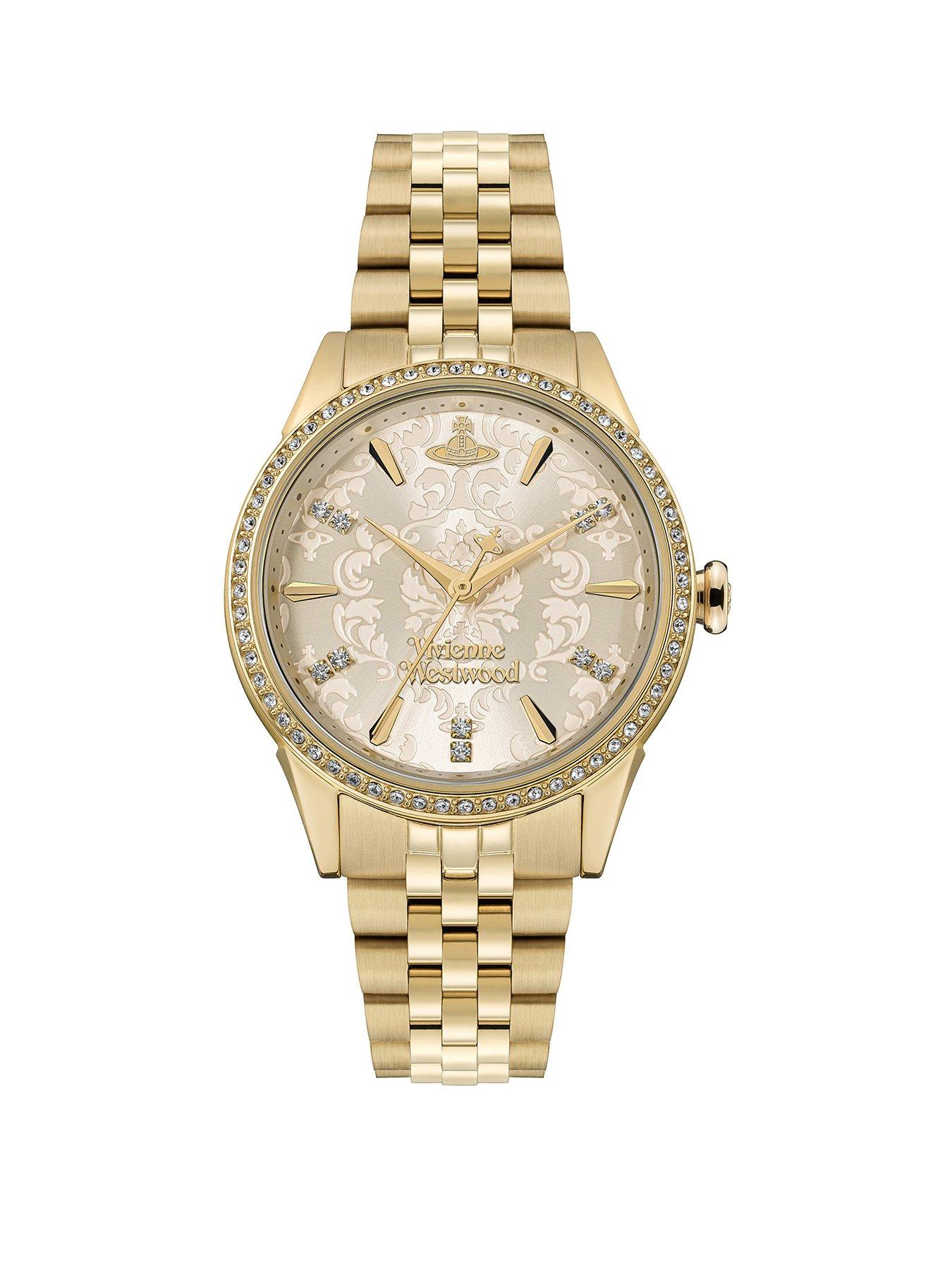 Vivienne Westwood Little Wallace Ladies Quartz Watch Champange Dial Gold Stainless Steel Case and Bracelet
