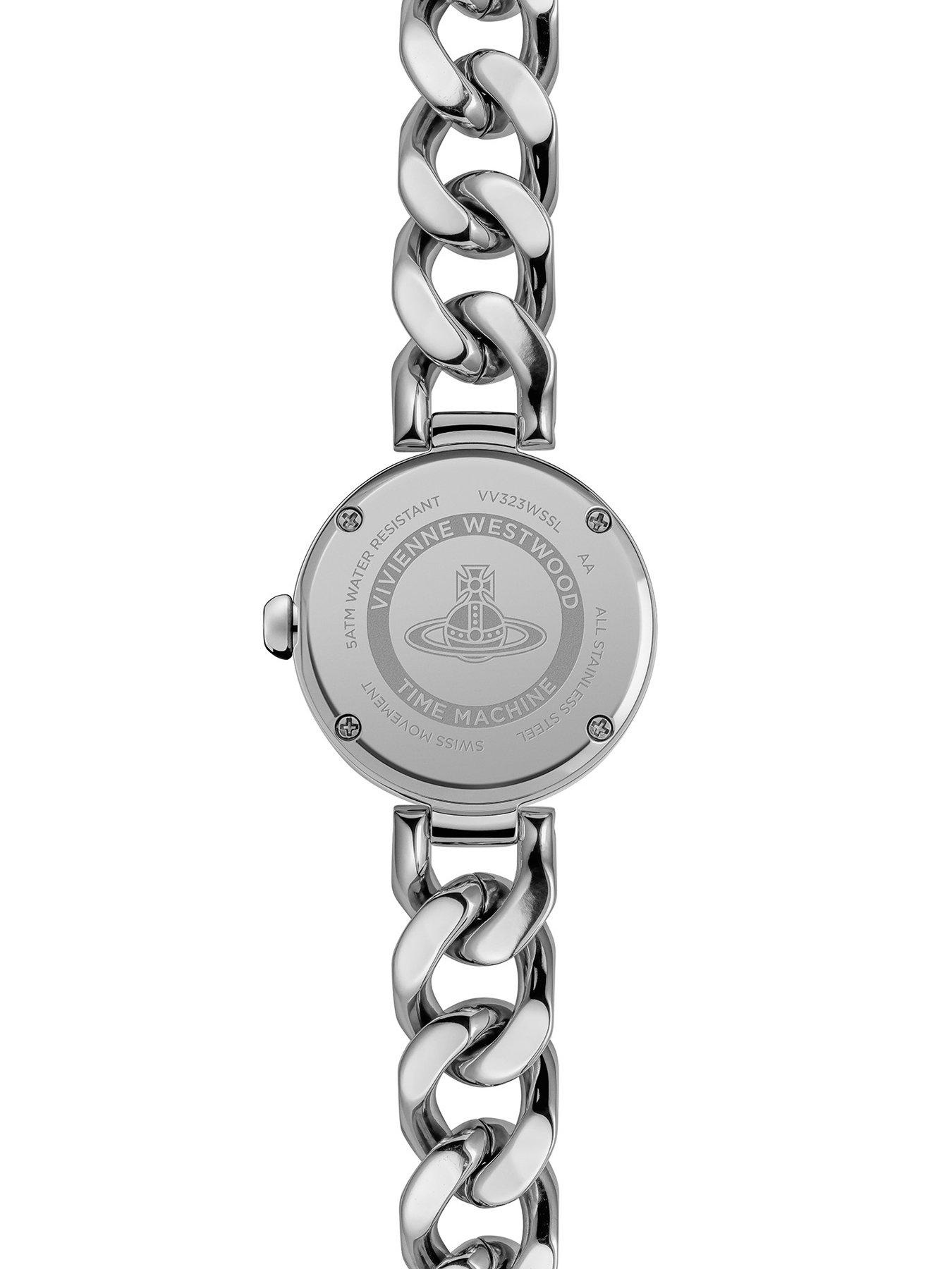 Vivienne Westwood Silver Chain-Link Orb Charm Women\'s Watch Vivienne Westwood Orb Button Ladies Quartz Watch Silver Dial  main image 2