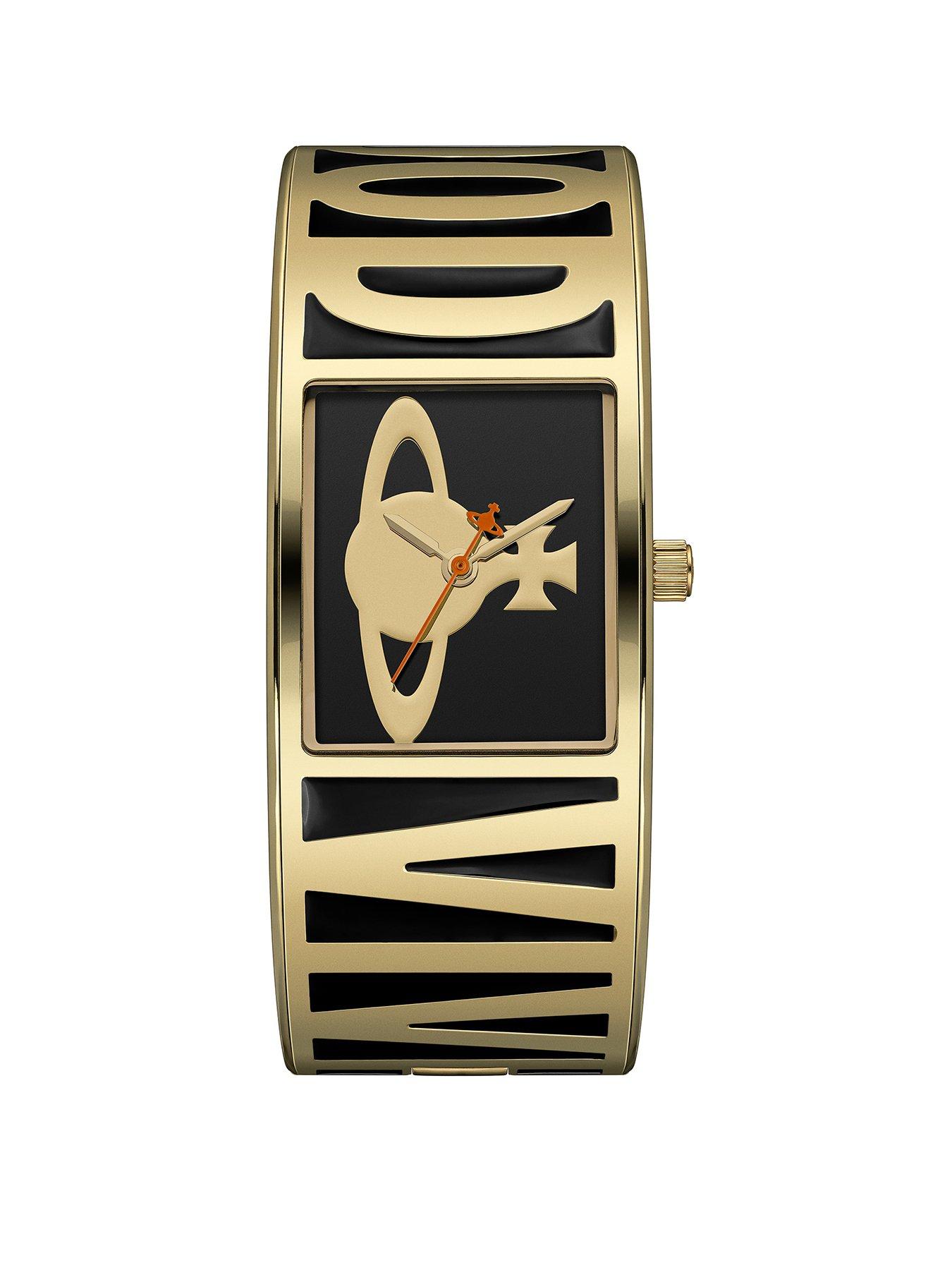 Image 1 of 6 of Vivienne Westwood Belvoir Ladies Quartz Watch, Black Stainless Steel Bangle