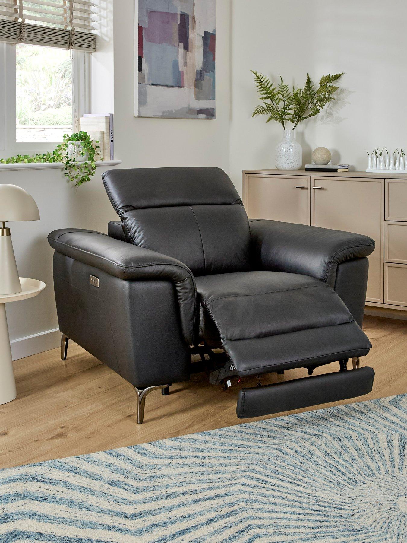 Image 1 of 7 of The Very Collection Lorenza Leather/Faux Leather&nbsp;Power Recliner Armchair - FSC&reg; Certified