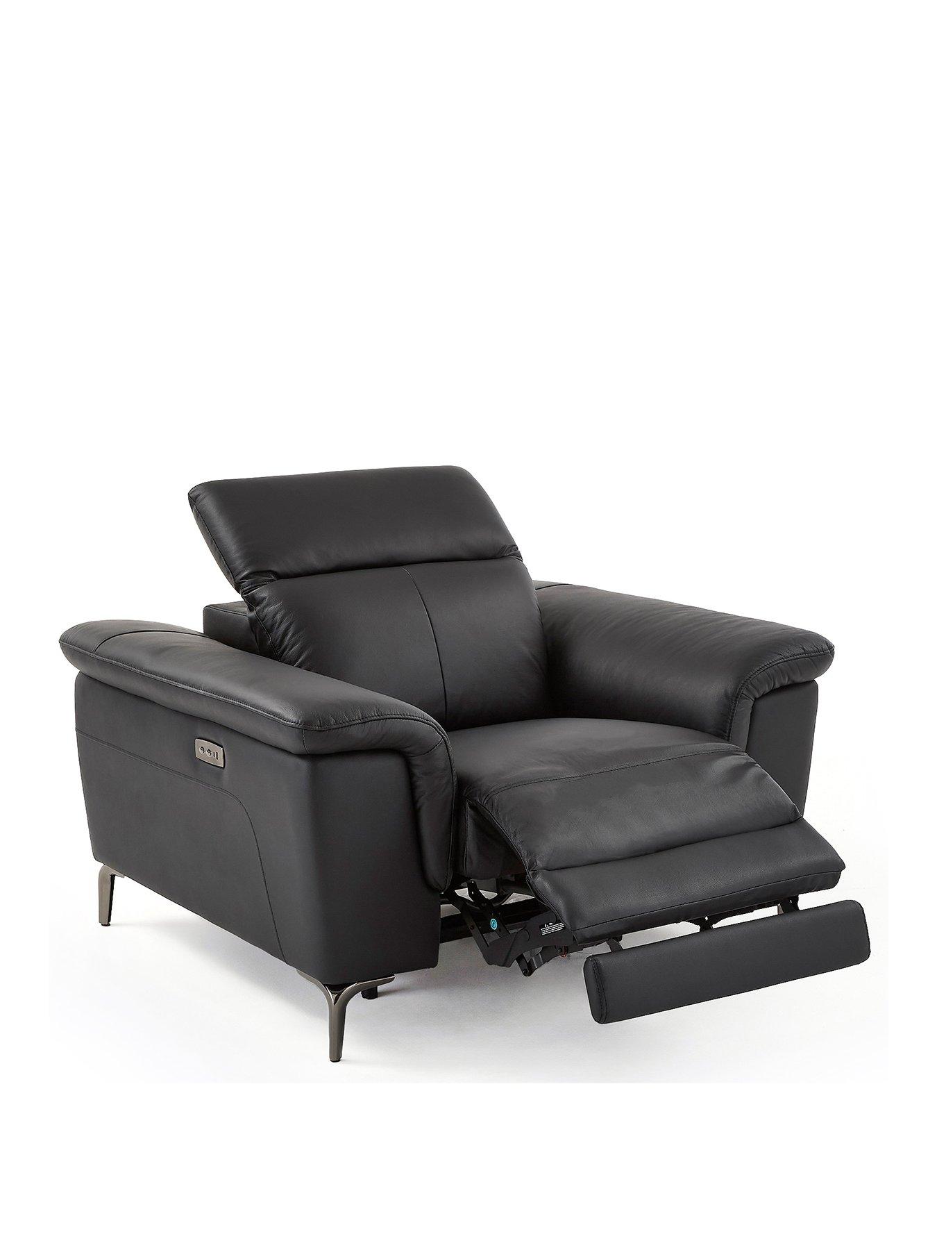 Image 3 of 7 of The Very Collection Lorenza Leather/Faux Leather&nbsp;Power Recliner Armchair - FSC&reg; Certified