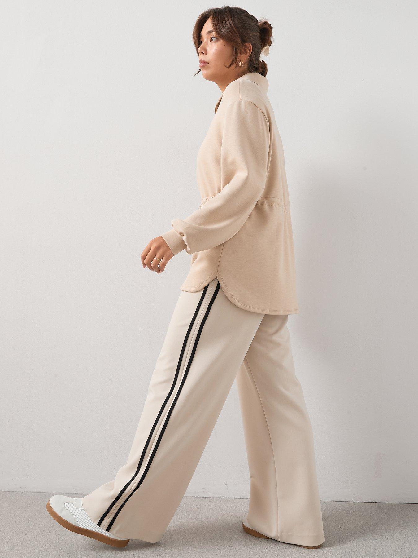 Image 5 of 6 of V by Very Curve Cinched Waist Half Zip Sweatshirt - Beige