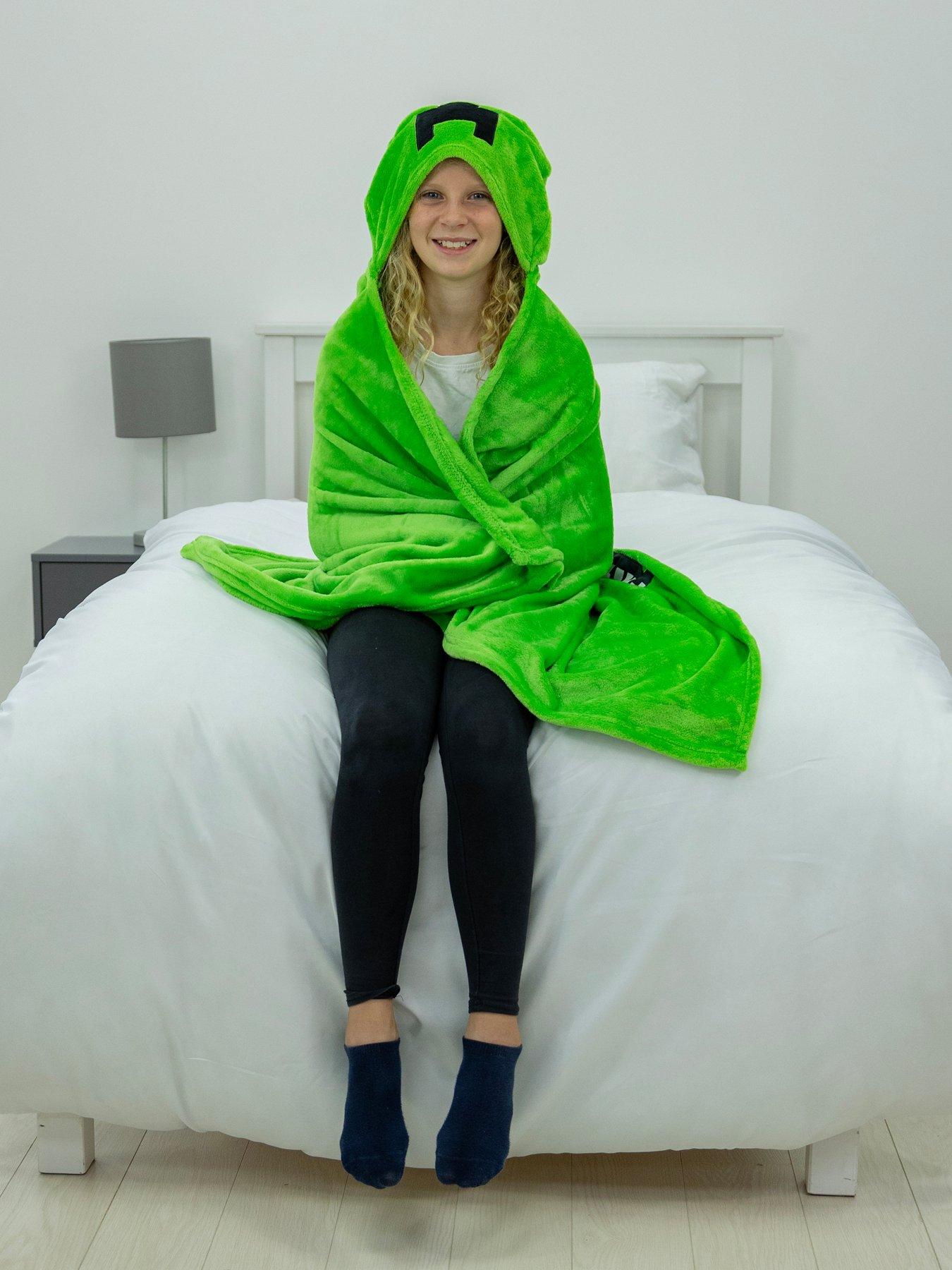 Image 1 of 6 of Minecraft Creeper 3D Hooded Fleece Blanket
