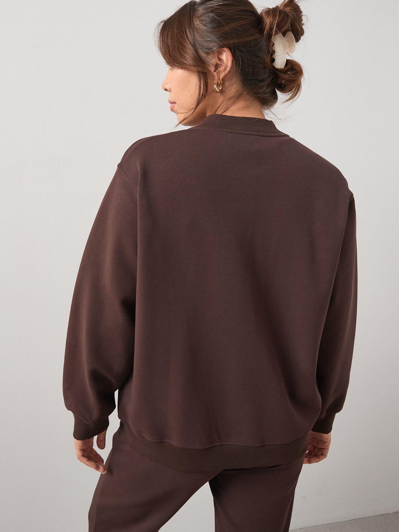 Image 2 of 6 of V by Very Curve Button Through Stretch Co-Ord Jacket - Brown